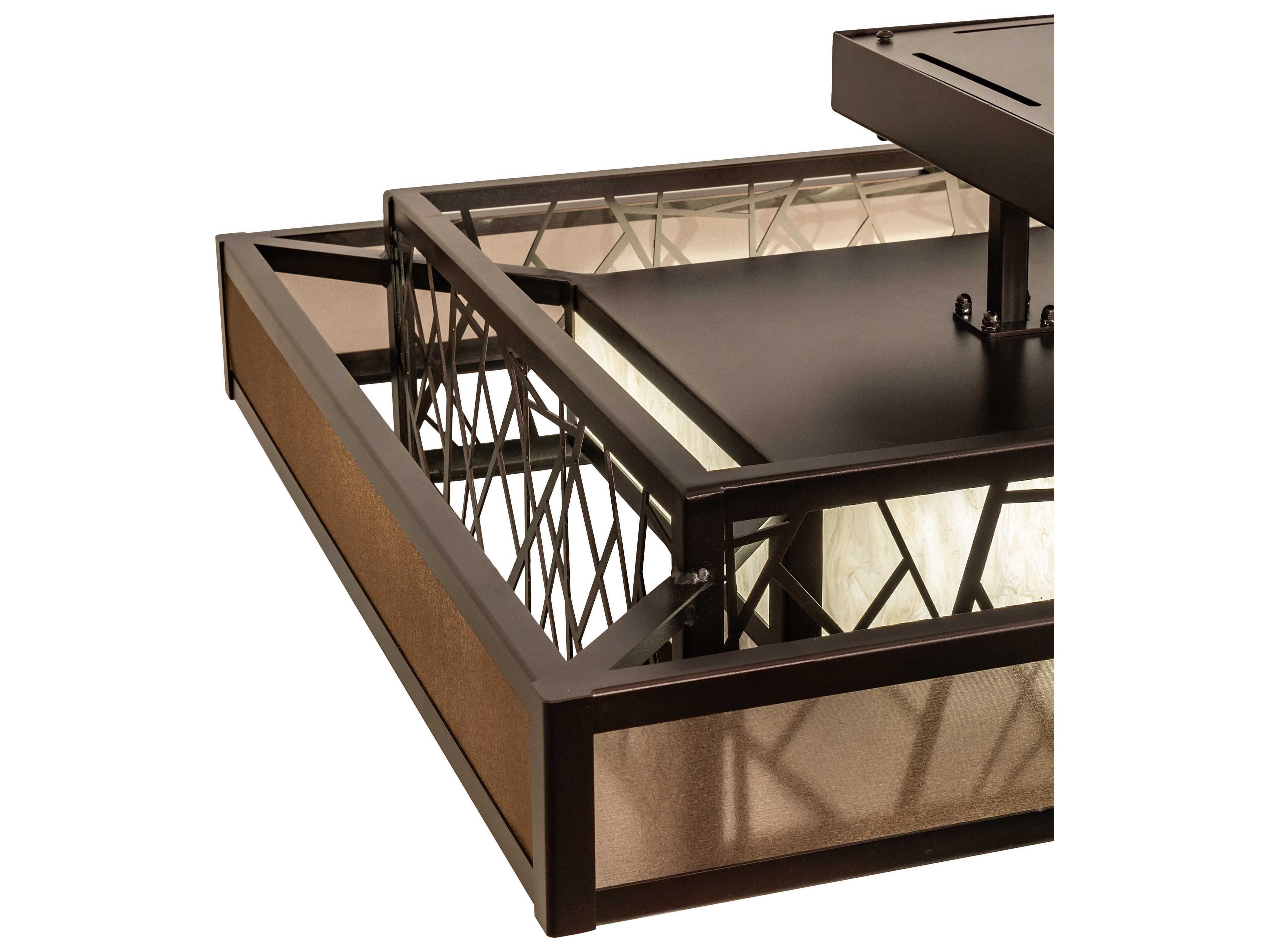 Meyda Quadrato Bronze Brown LED Geometric Island Pendant