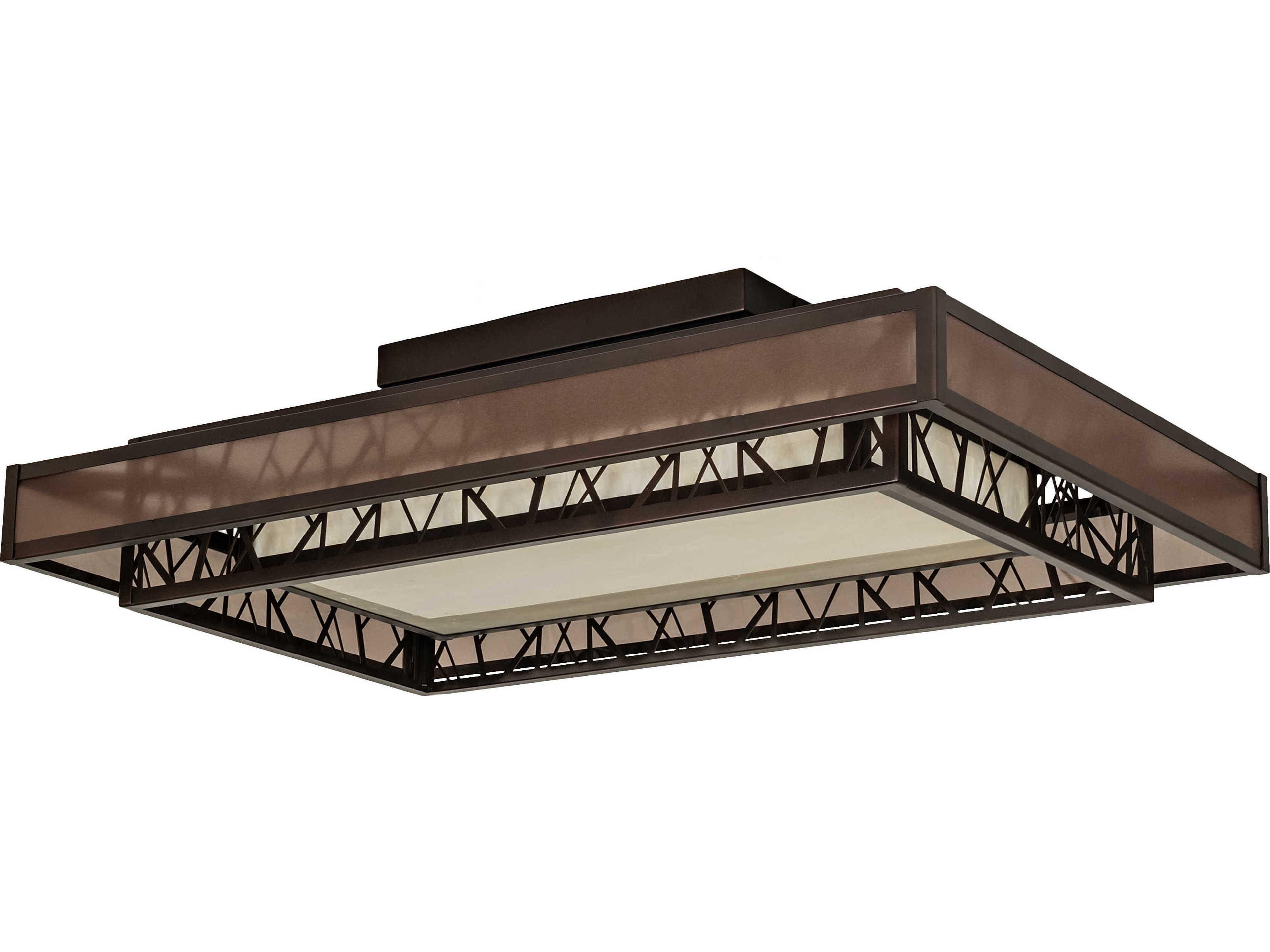 Meyda Quadrato Bronze Brown LED Geometric Island Pendant