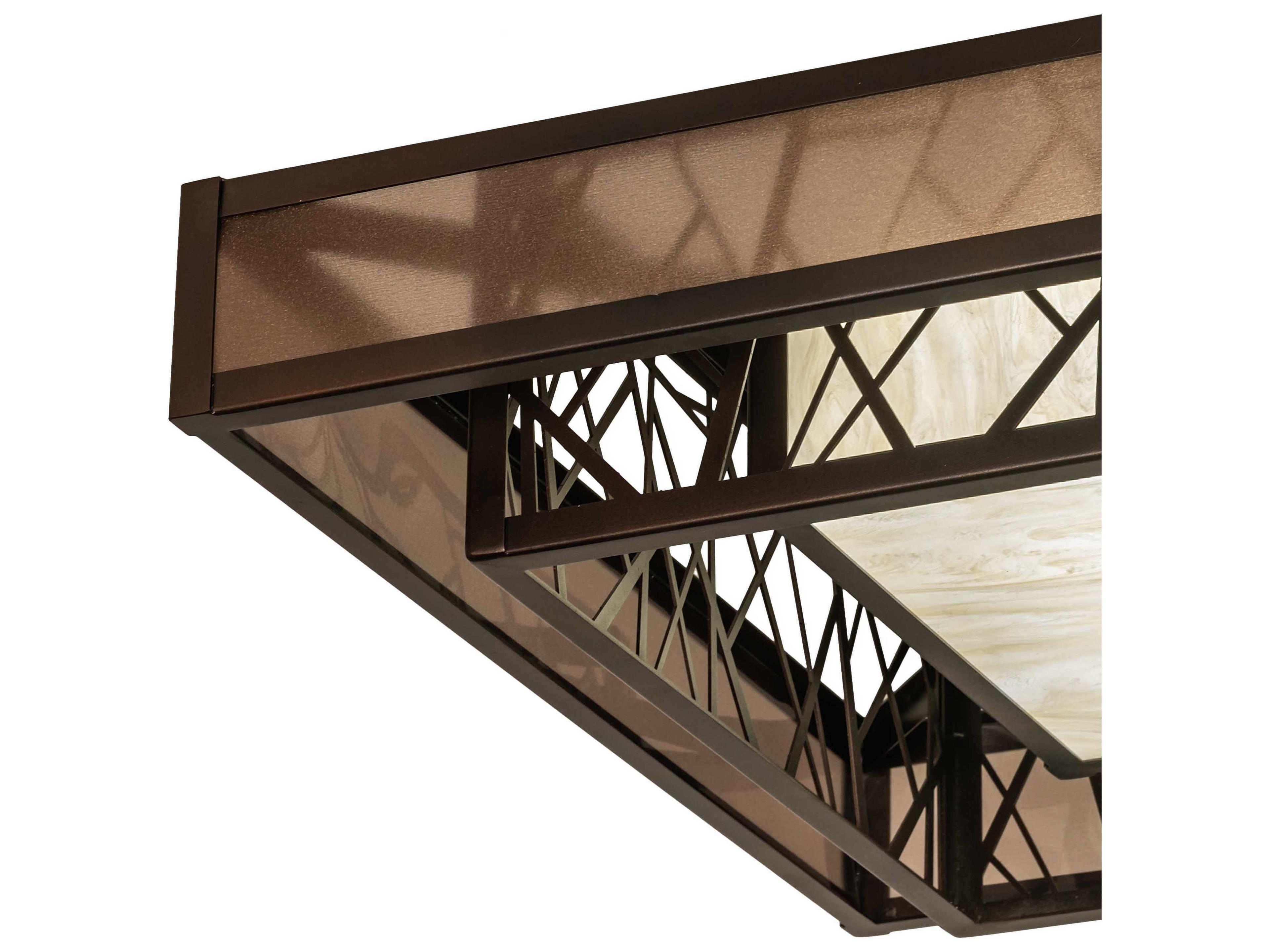 Meyda Quadrato Bronze Brown LED Geometric Island Pendant