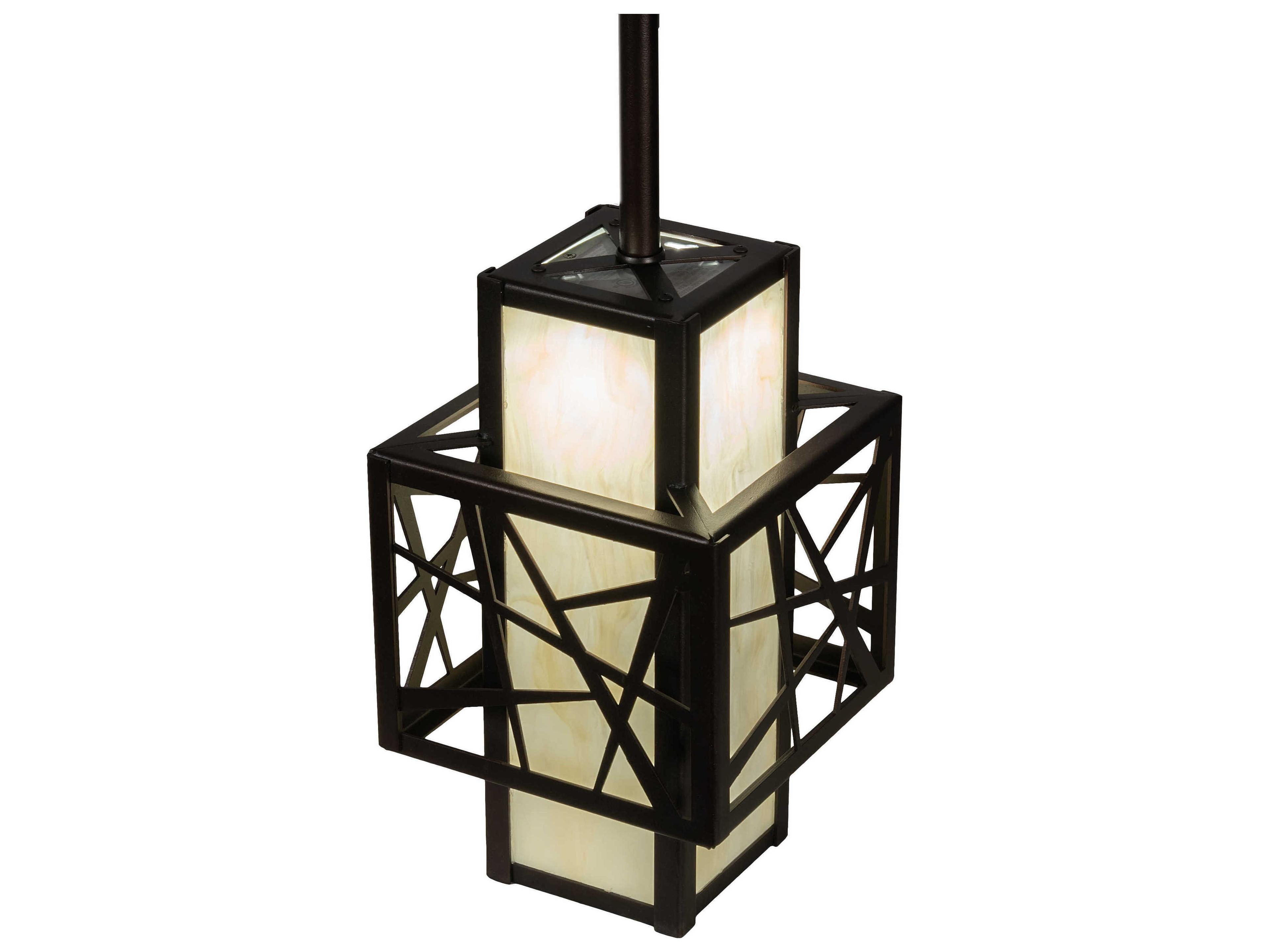 Meyda Quadrato Bronze Off White LED Geometric Mini Pendant
