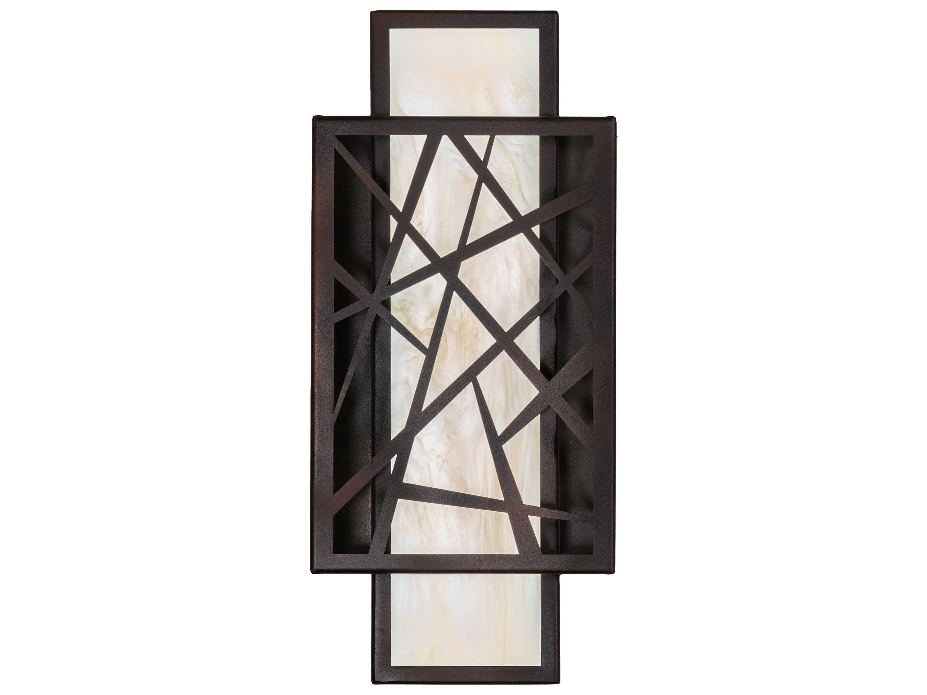 Meyda Quadrato Bronze Off White LED Wall Sconce