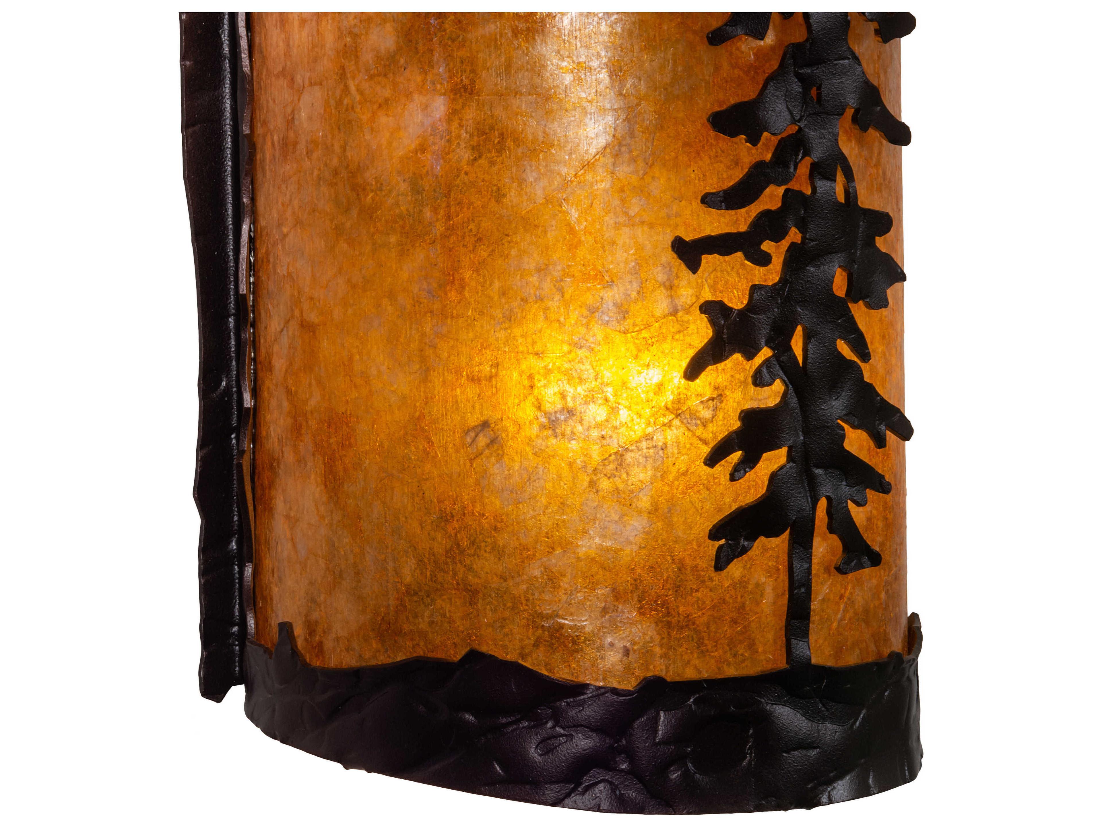 Meyda Pines 2-Light Mahogany Bronze Brown LED Wall Sconce