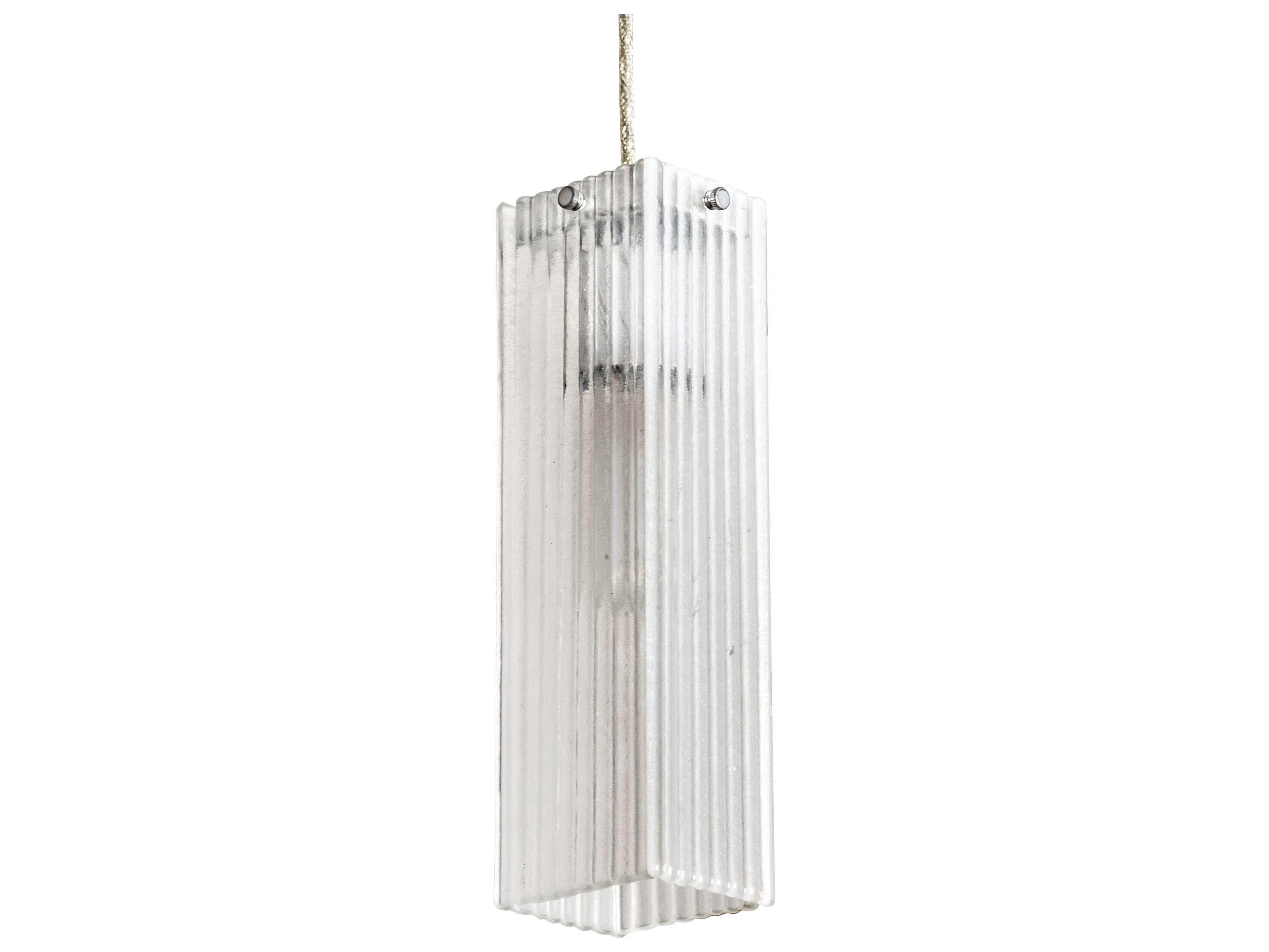 Meyda Metro 1-Light Nickel Clear Glass Linear Mini Pendant