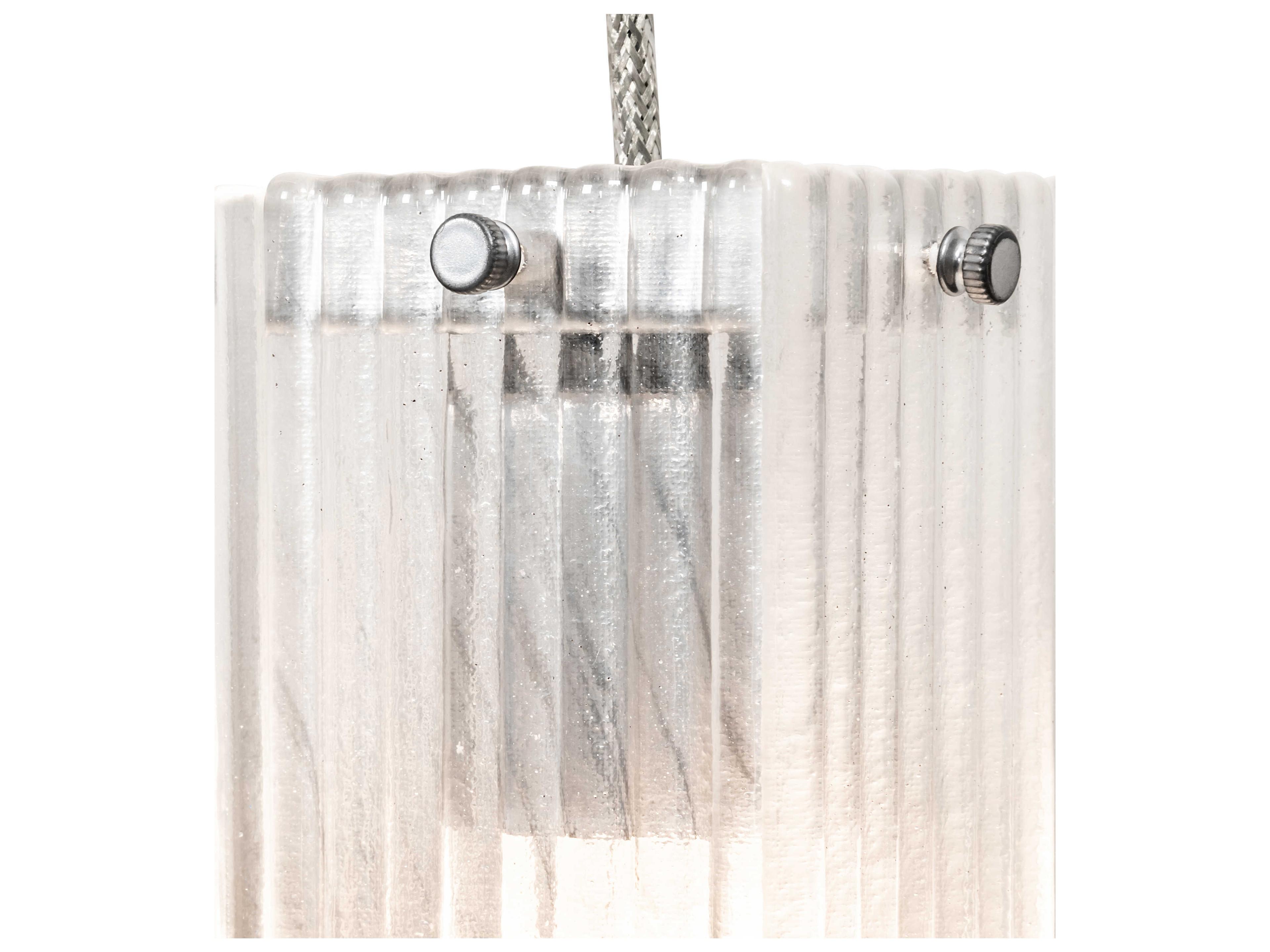 Meyda Metro 1-Light Nickel Clear Glass Linear Mini Pendant