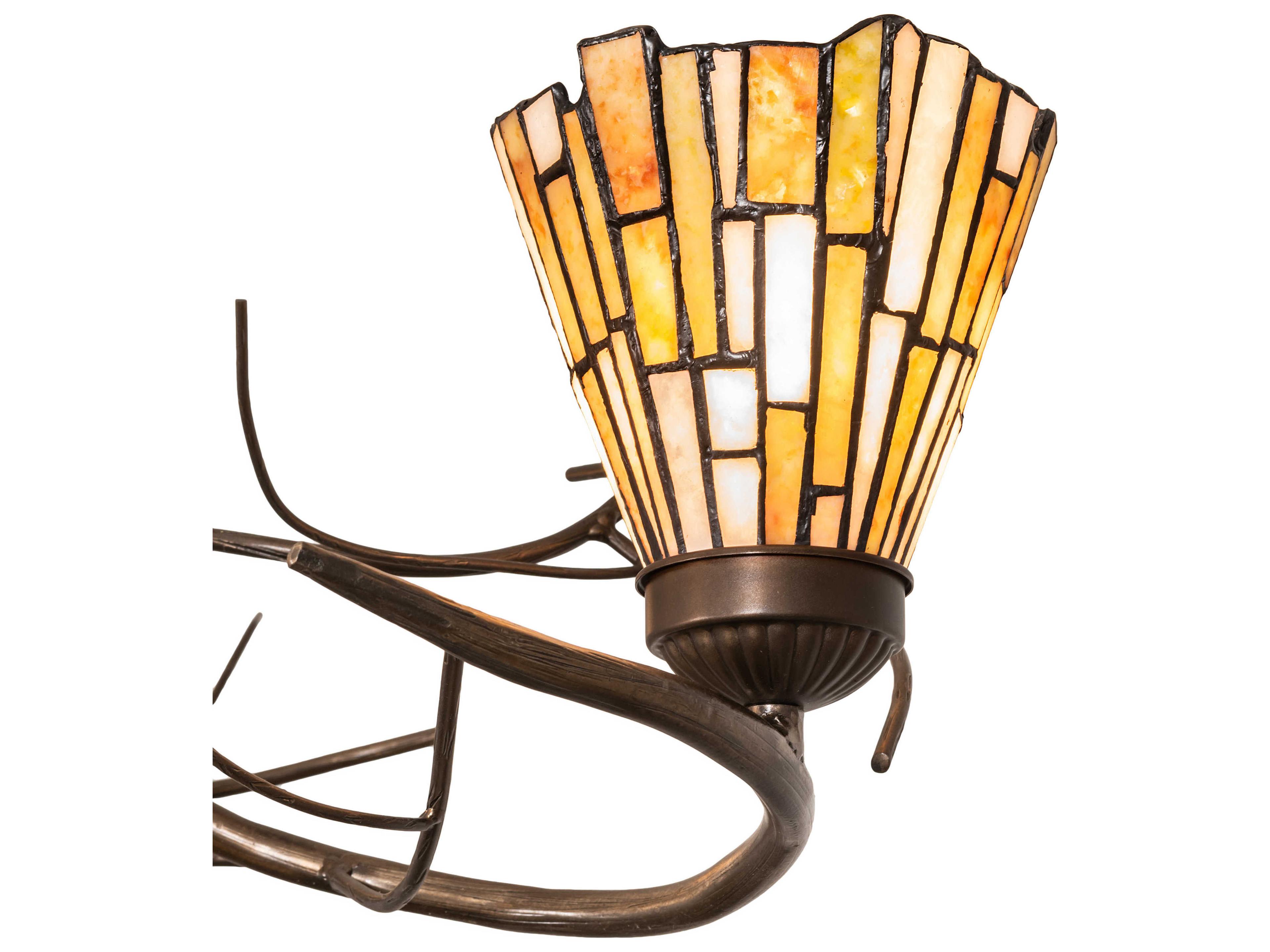 Meyda Winter Solstice 8-Light Bronze Tiffany Island Pendant