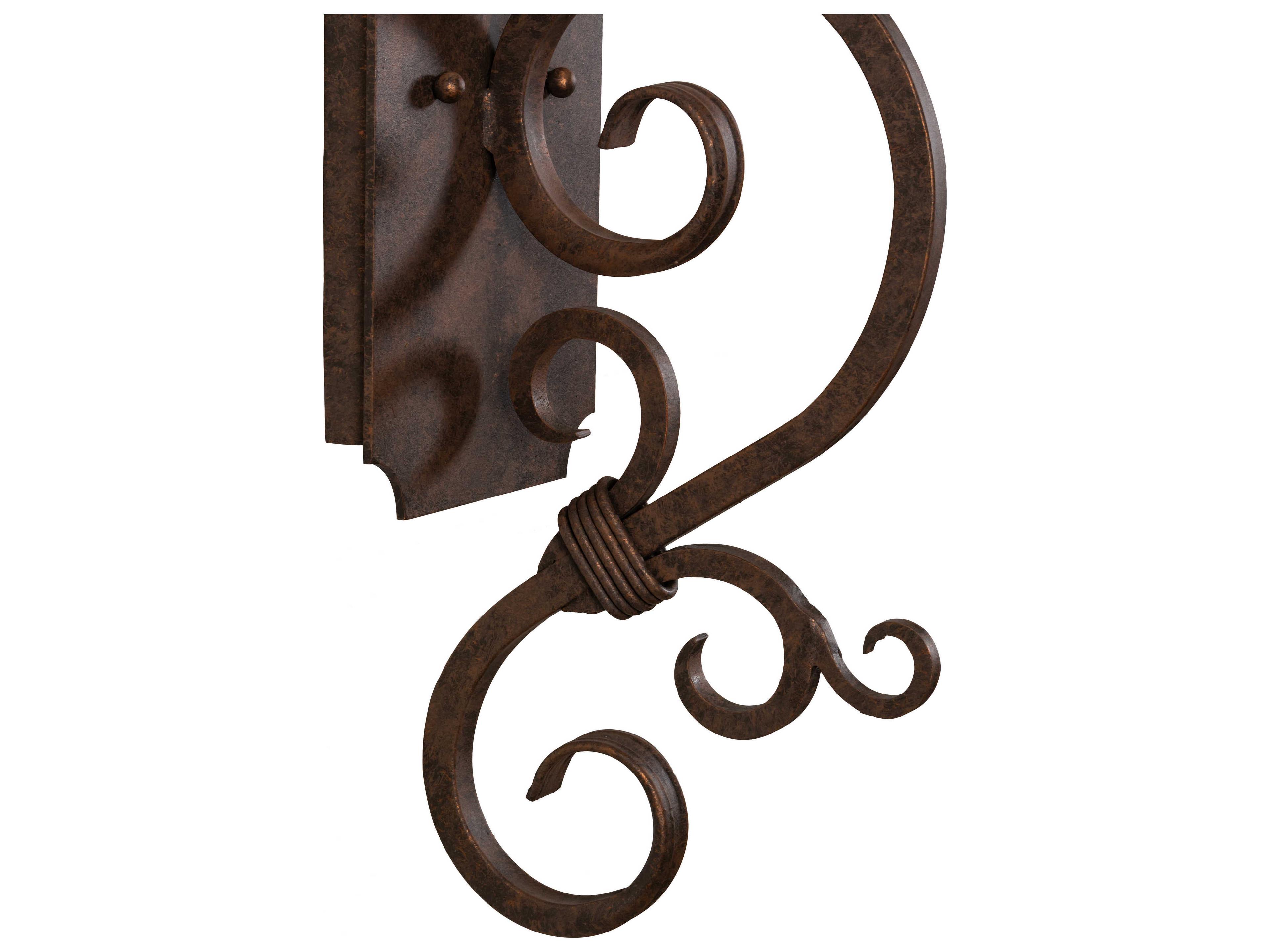 Meyda Thierry 1-Light Rust Antique Brown Glass Wall Sconce