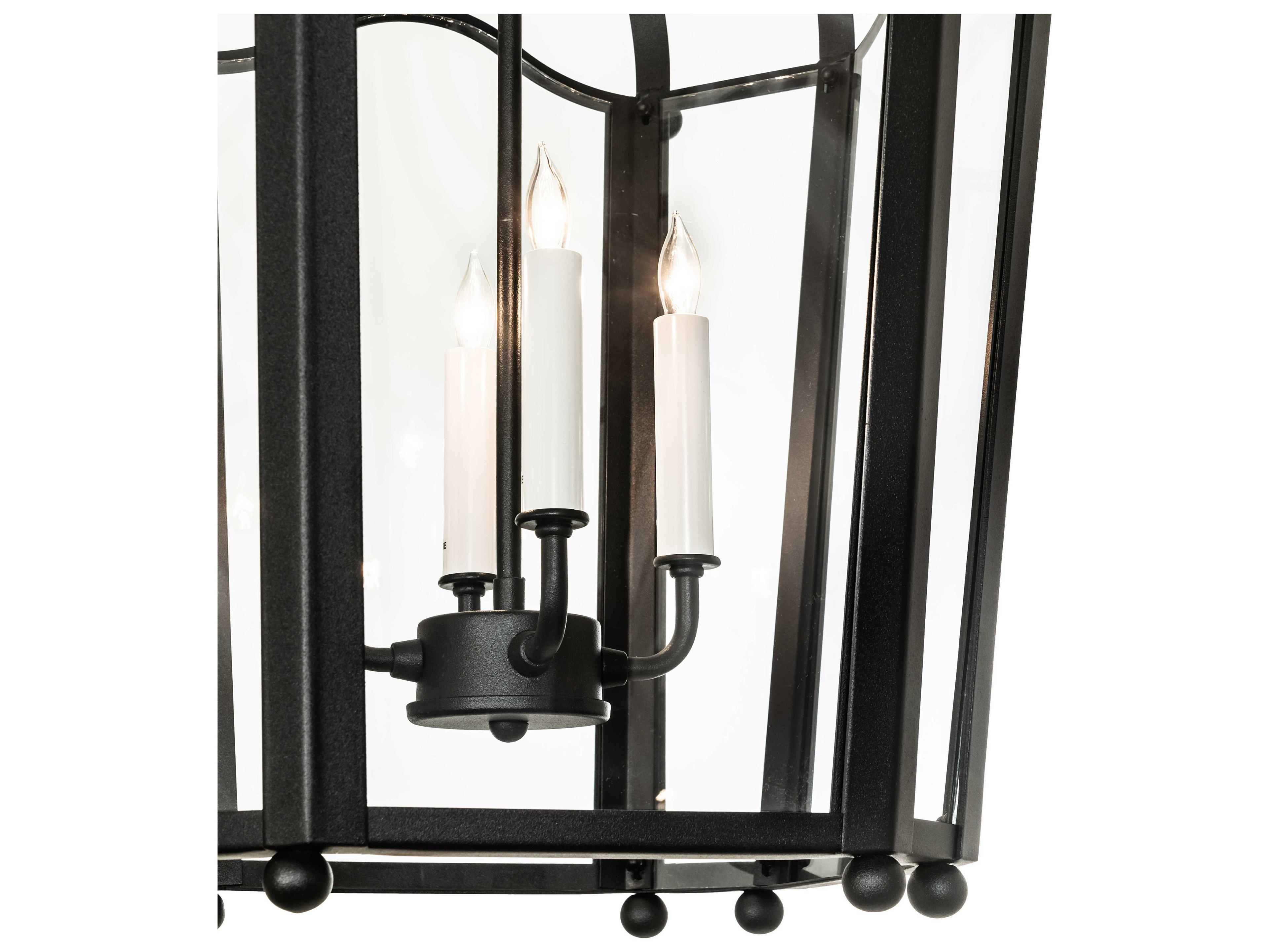 Meyda Citadel 4-Light Black Clear Glass Chandelier