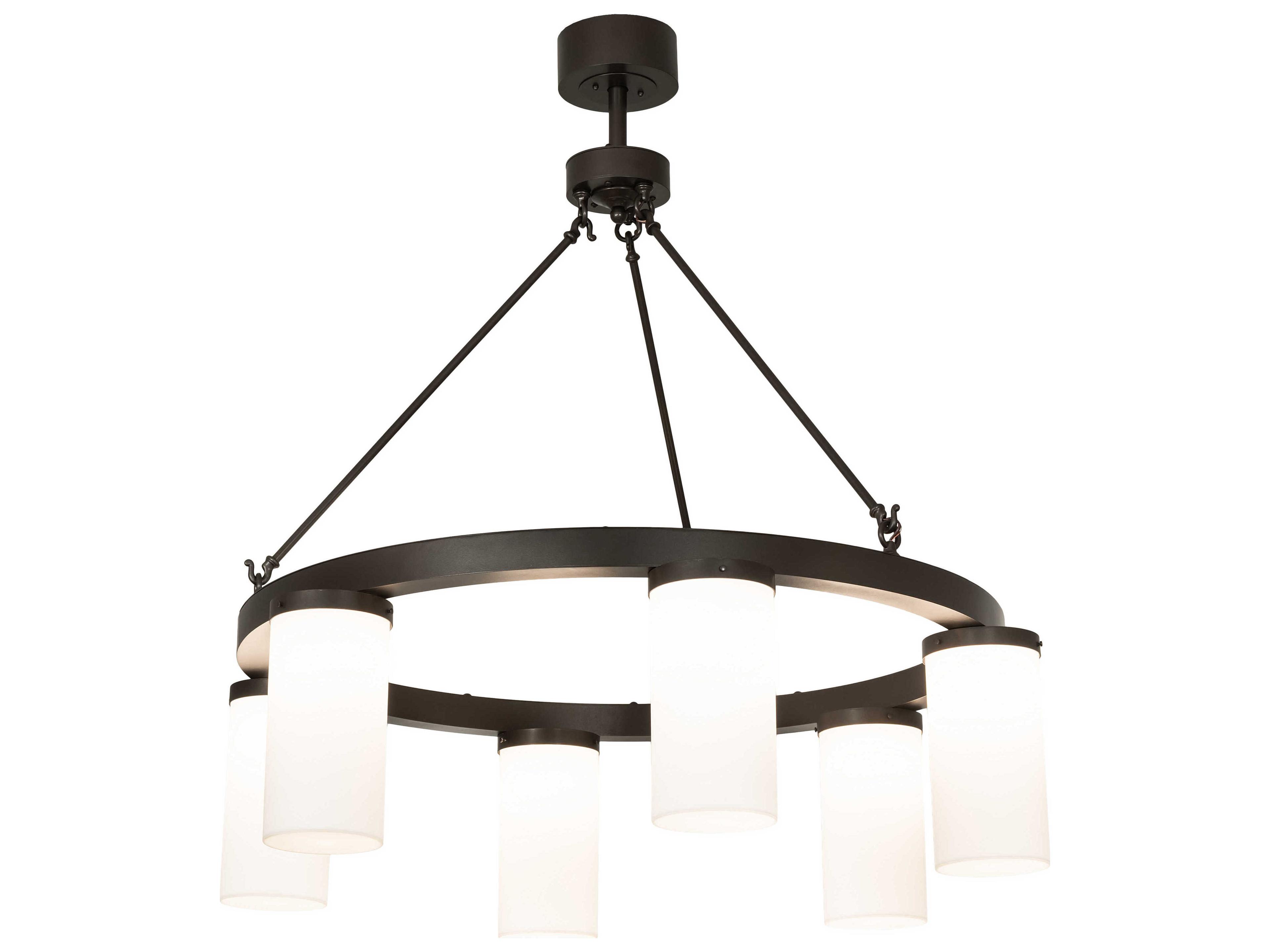Meyda Loxley 6-Light Bronze Black Cylinder Round Chandelier