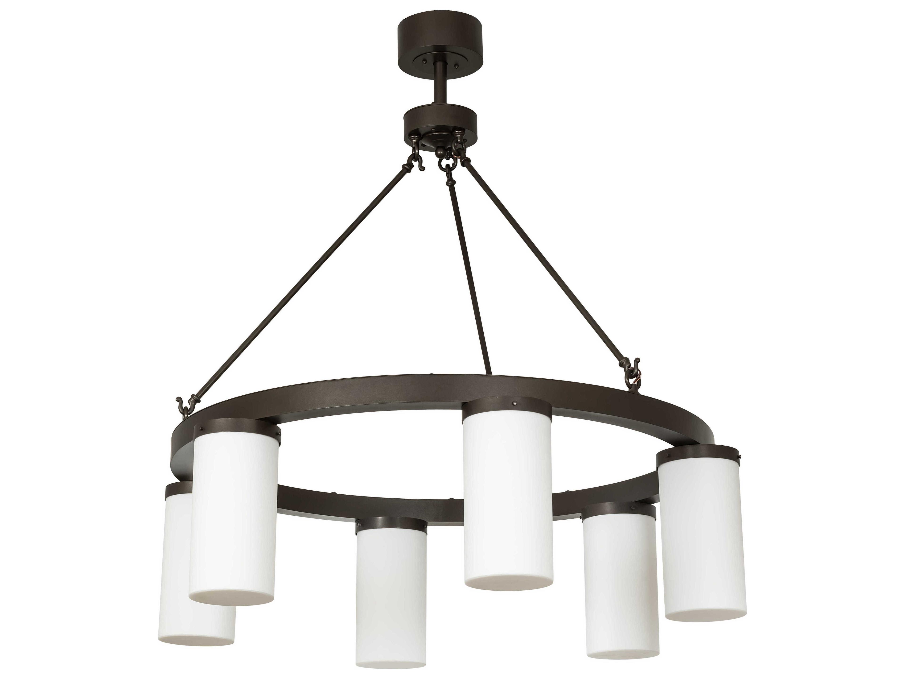 Meyda Loxley 6-Light Bronze Black Cylinder Round Chandelier