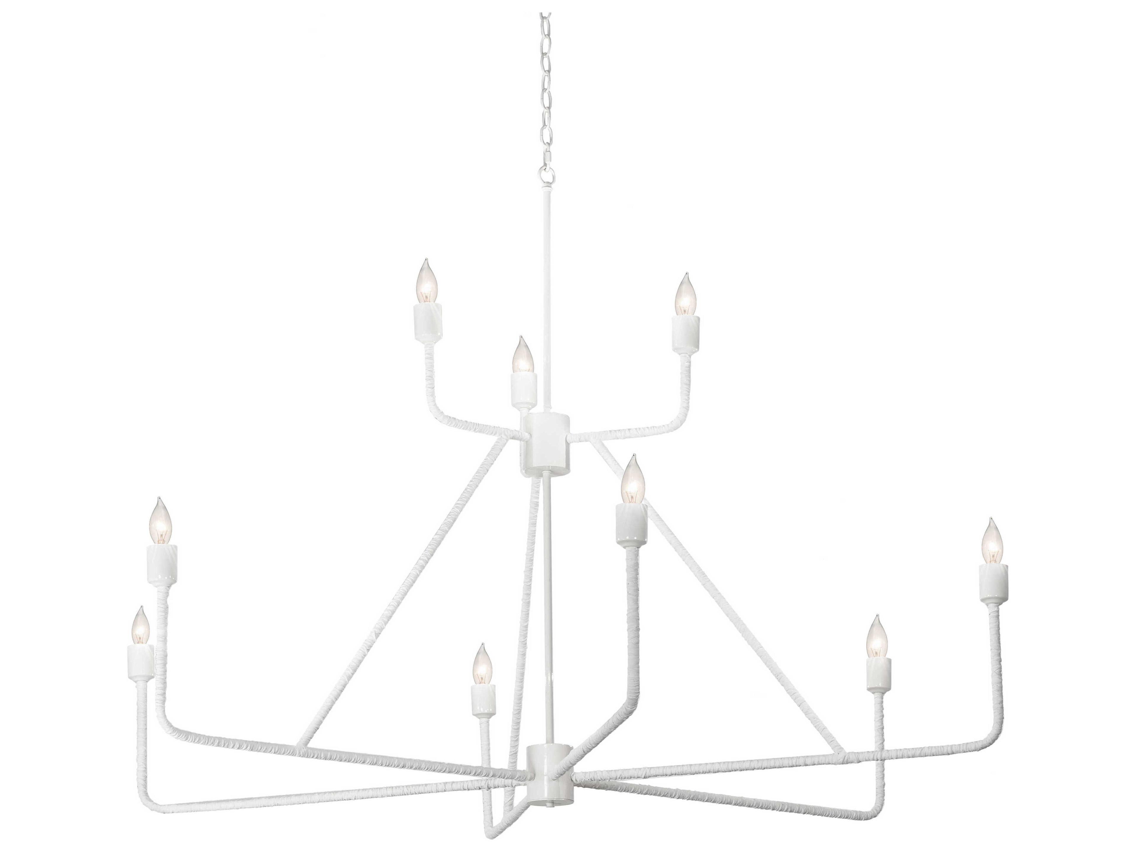9-Light White Candelabra Chandelier