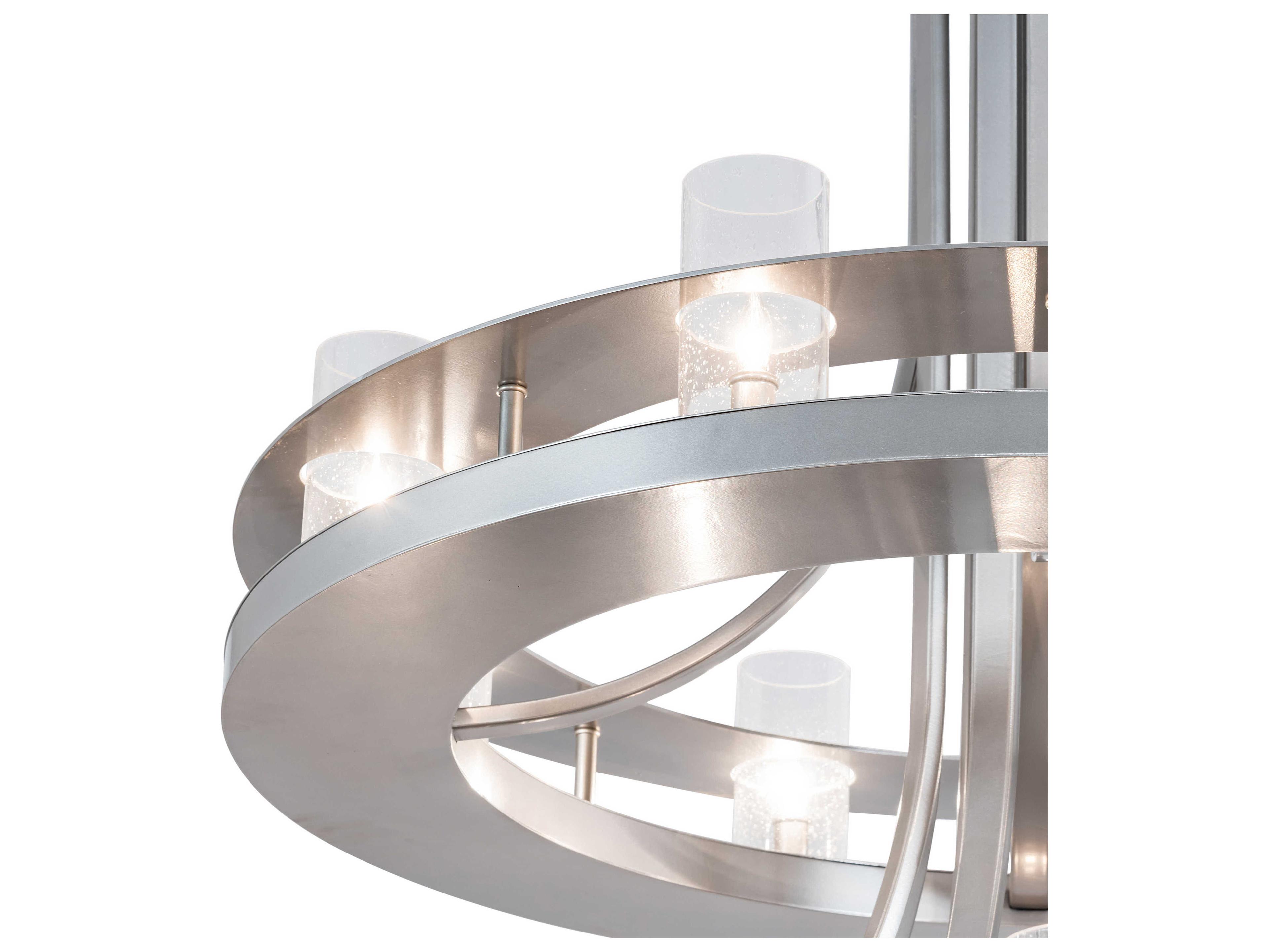 Meyda Arion 24-Light Nickel Clear Glass Candelabra Round Tiered Chandelier