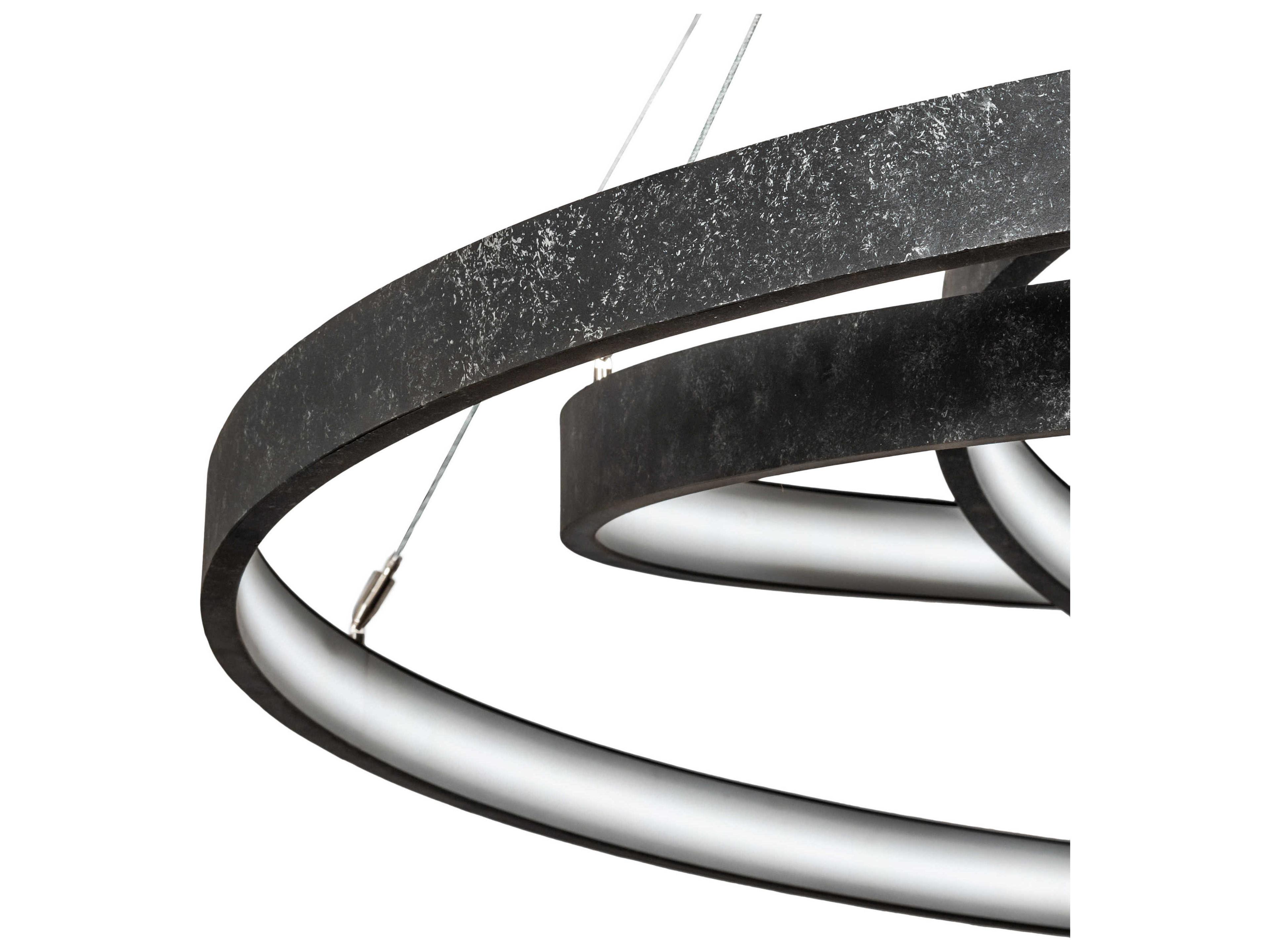 Meyda Anillo Black White Grey LED Round Tiered Pendant