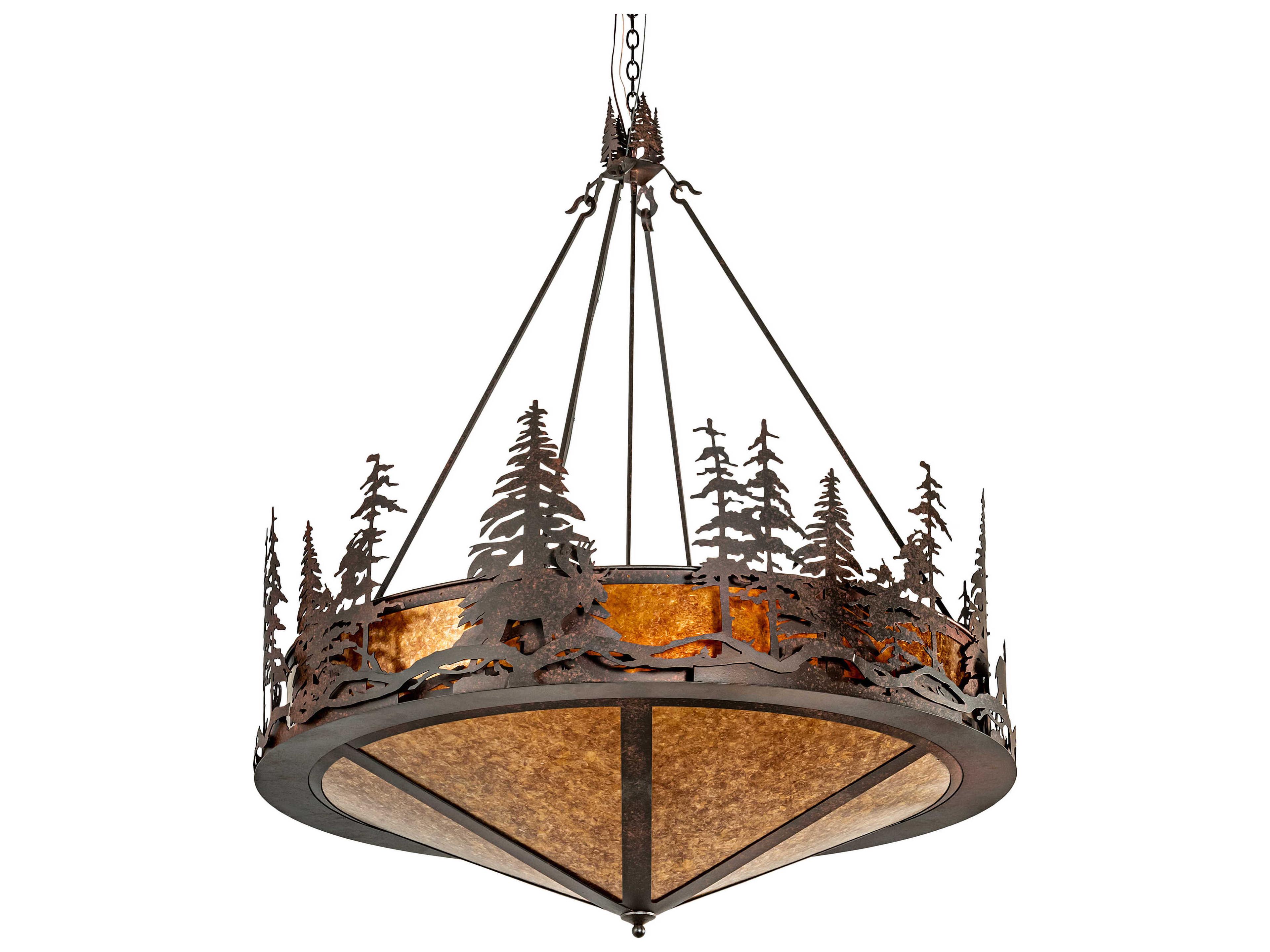 Meyda Moose At Dusk 6-Light Rust Brown Pendant