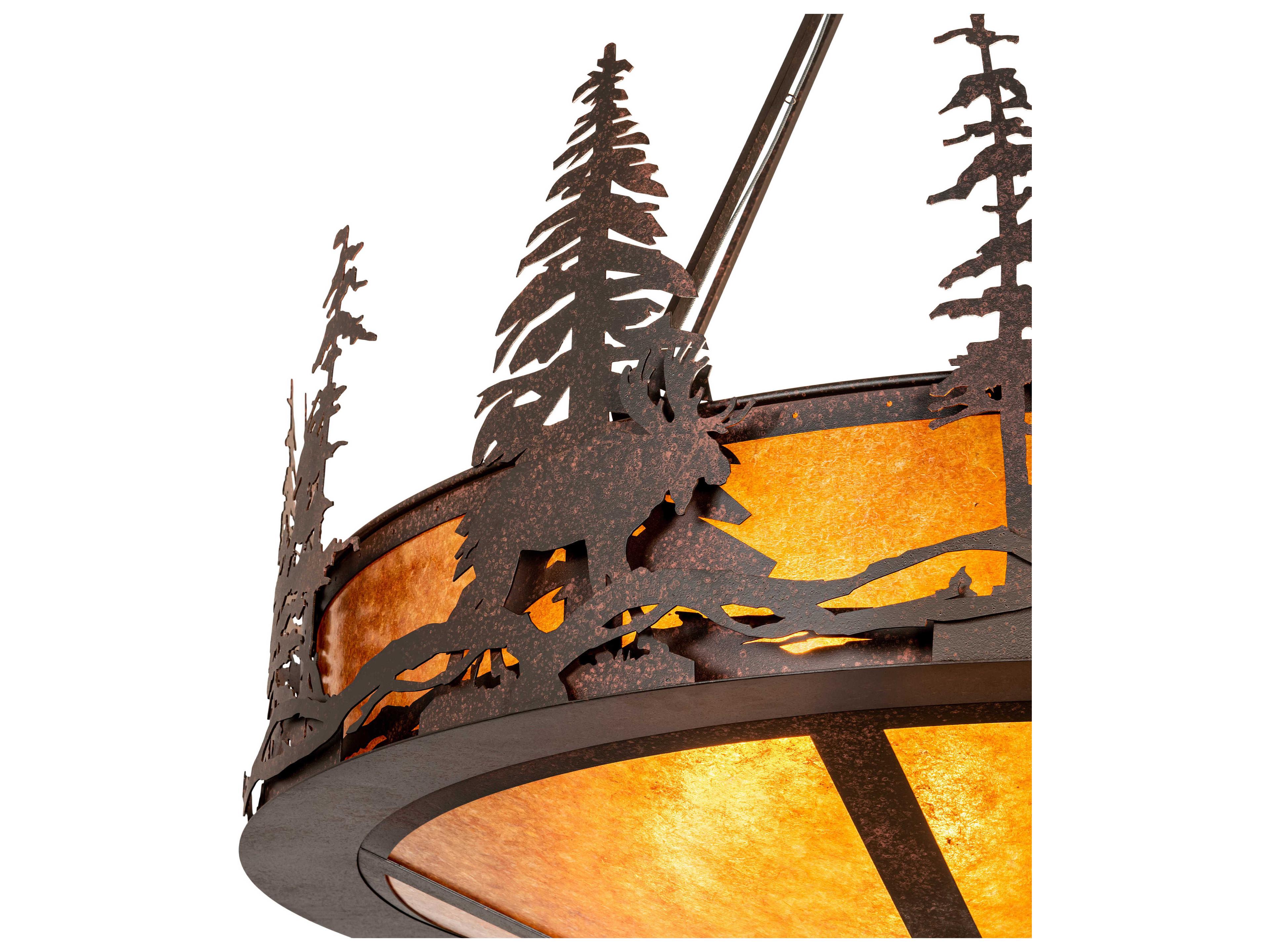 Meyda Moose At Dusk 6-Light Rust Brown Pendant