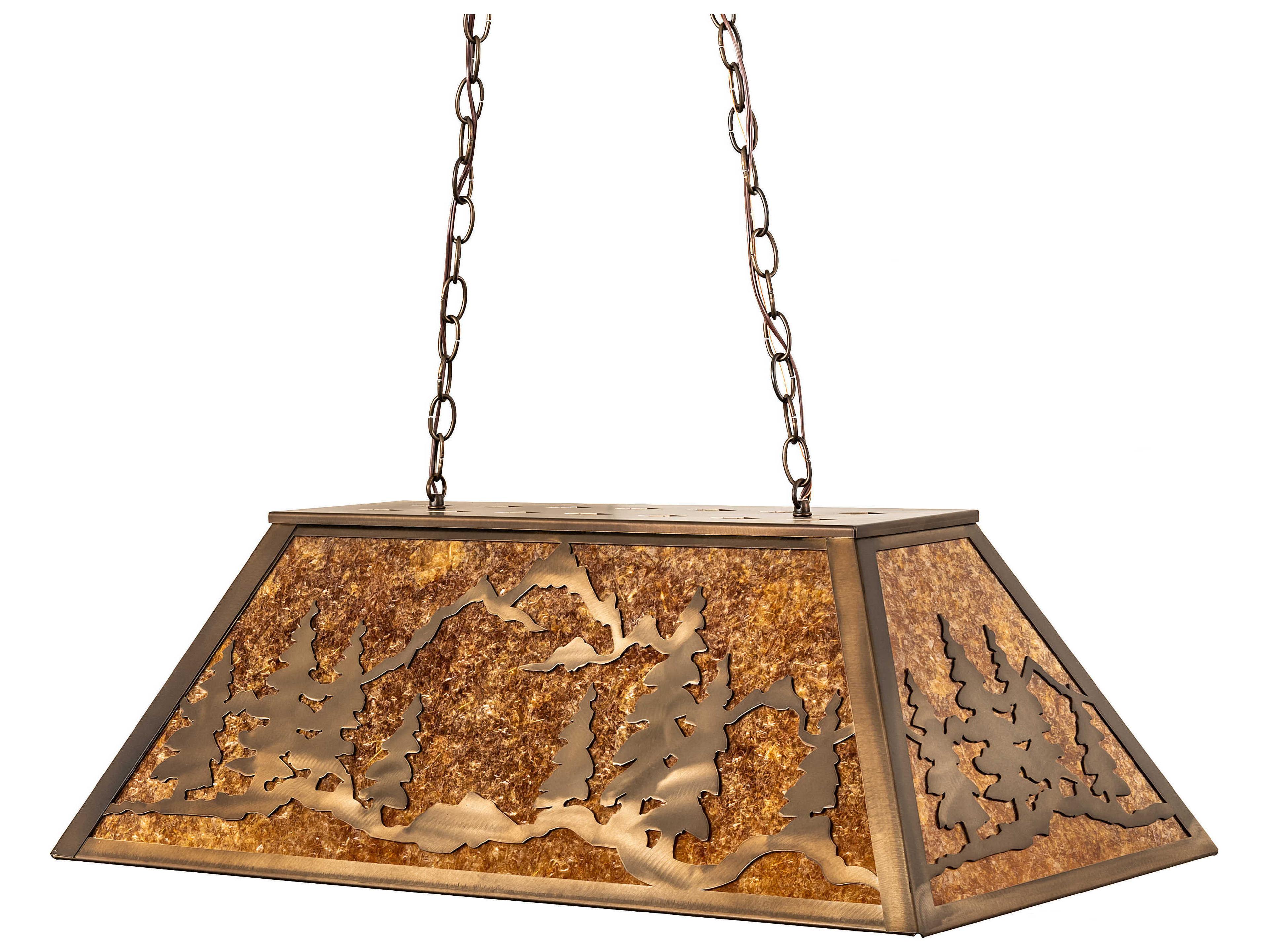 Meyda Mountain Range 6-Light Antique Copper Brown Island Pendant