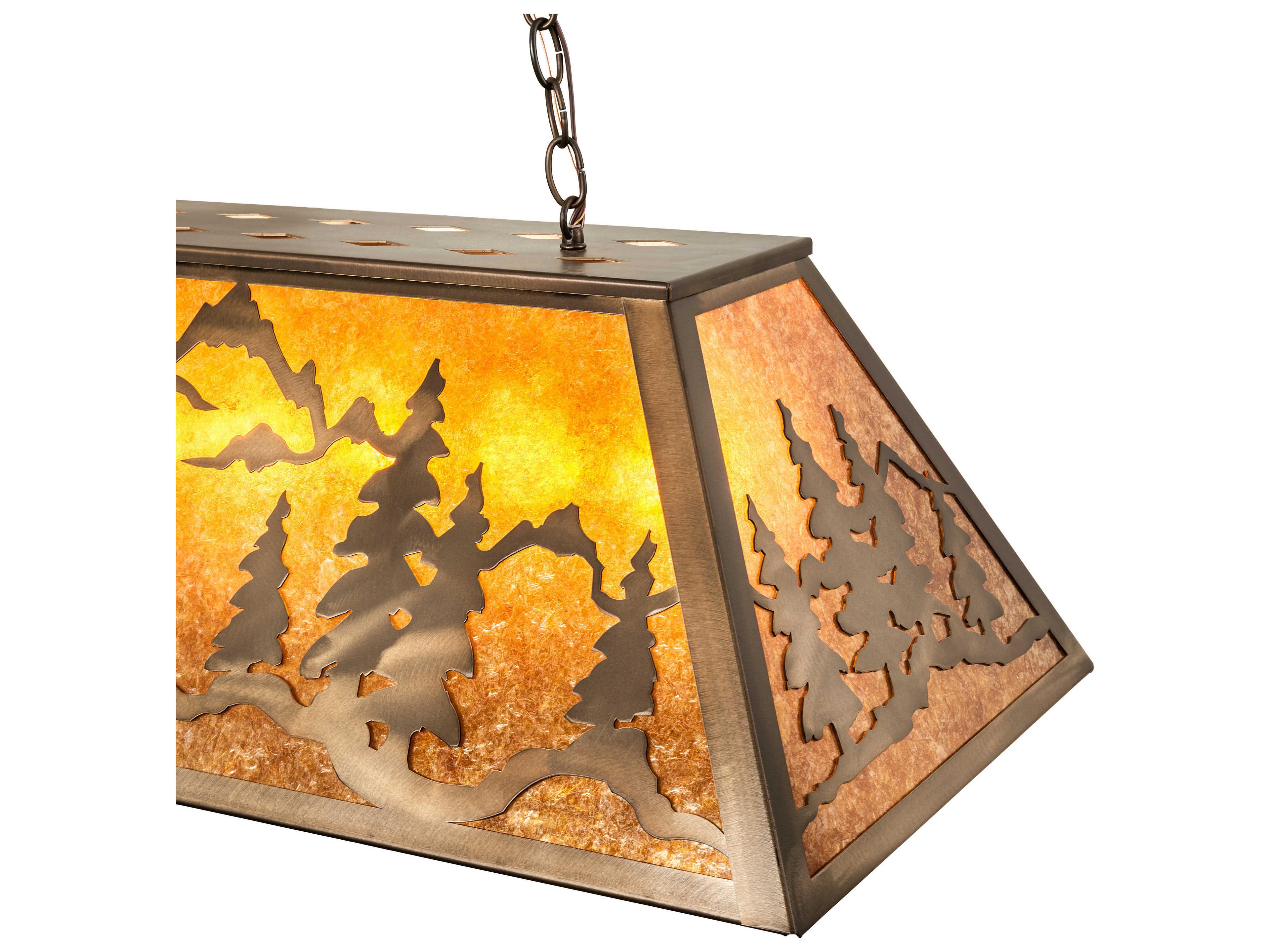 Meyda Mountain Range 6-Light Antique Copper Brown Island Pendant