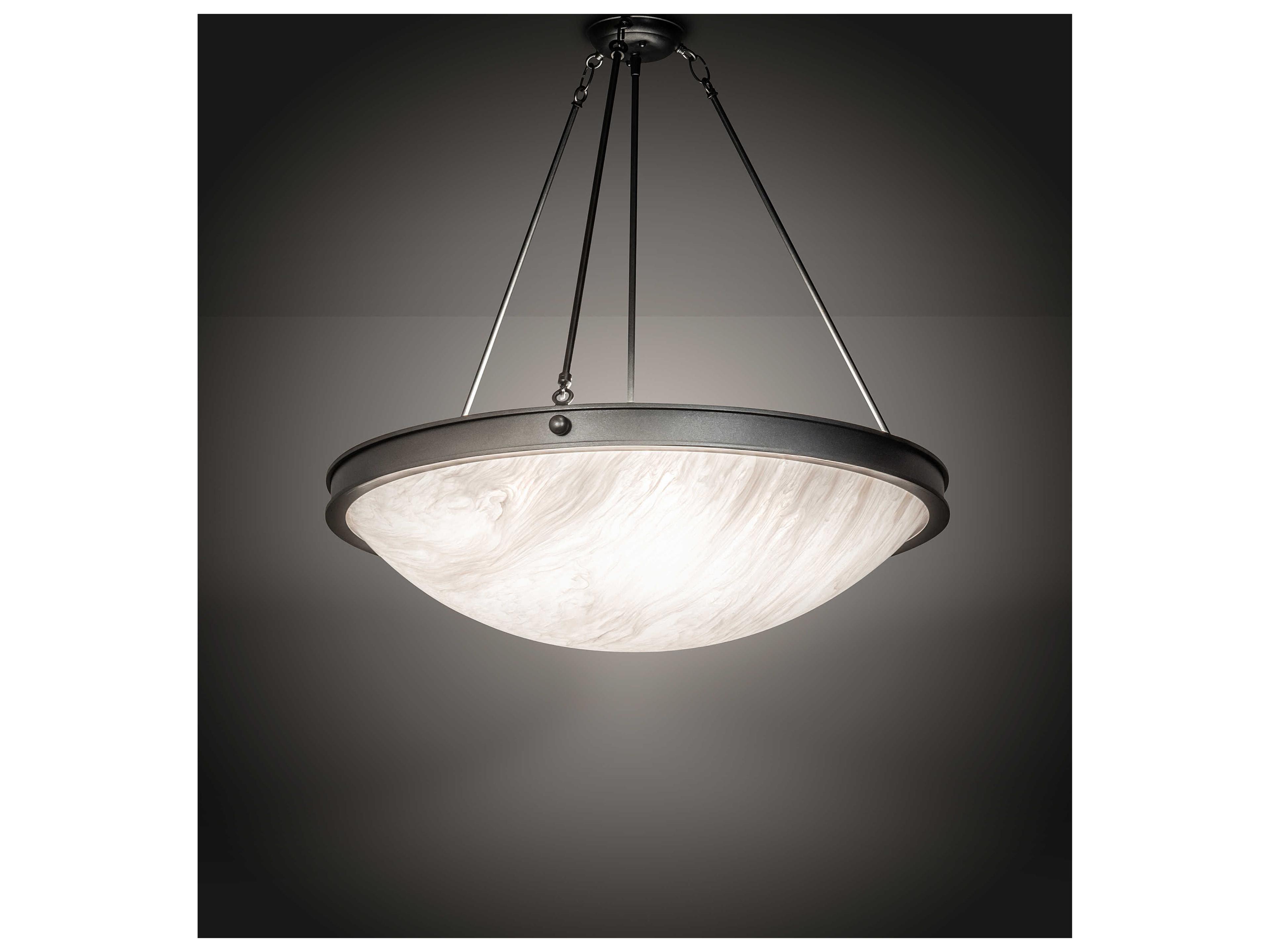 Meyda Dionne 6-Light Pewter Black Bowl Pendant