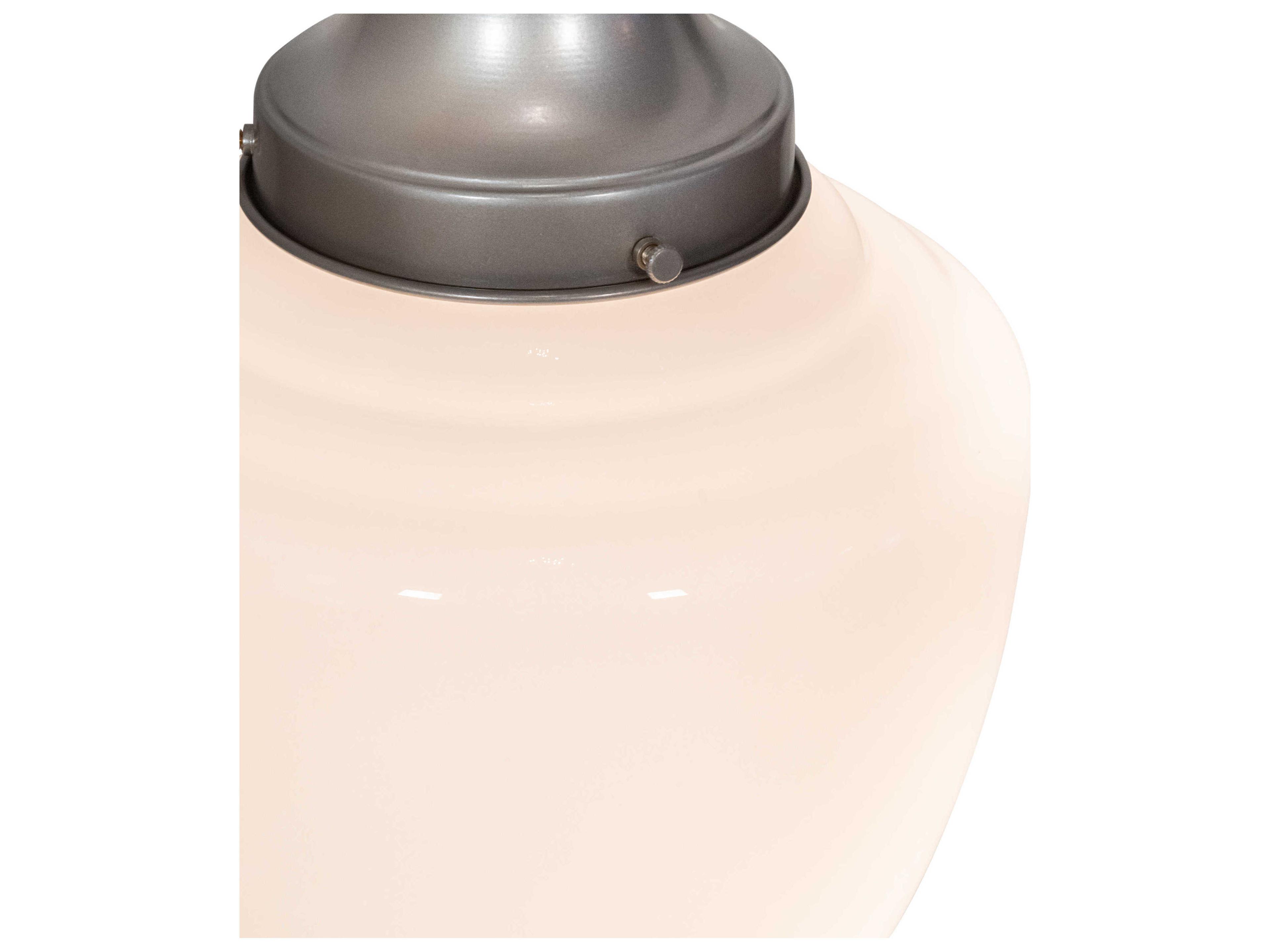 Meyda Lancaster 1-Light Nickel White Glass LED Mini Pendant