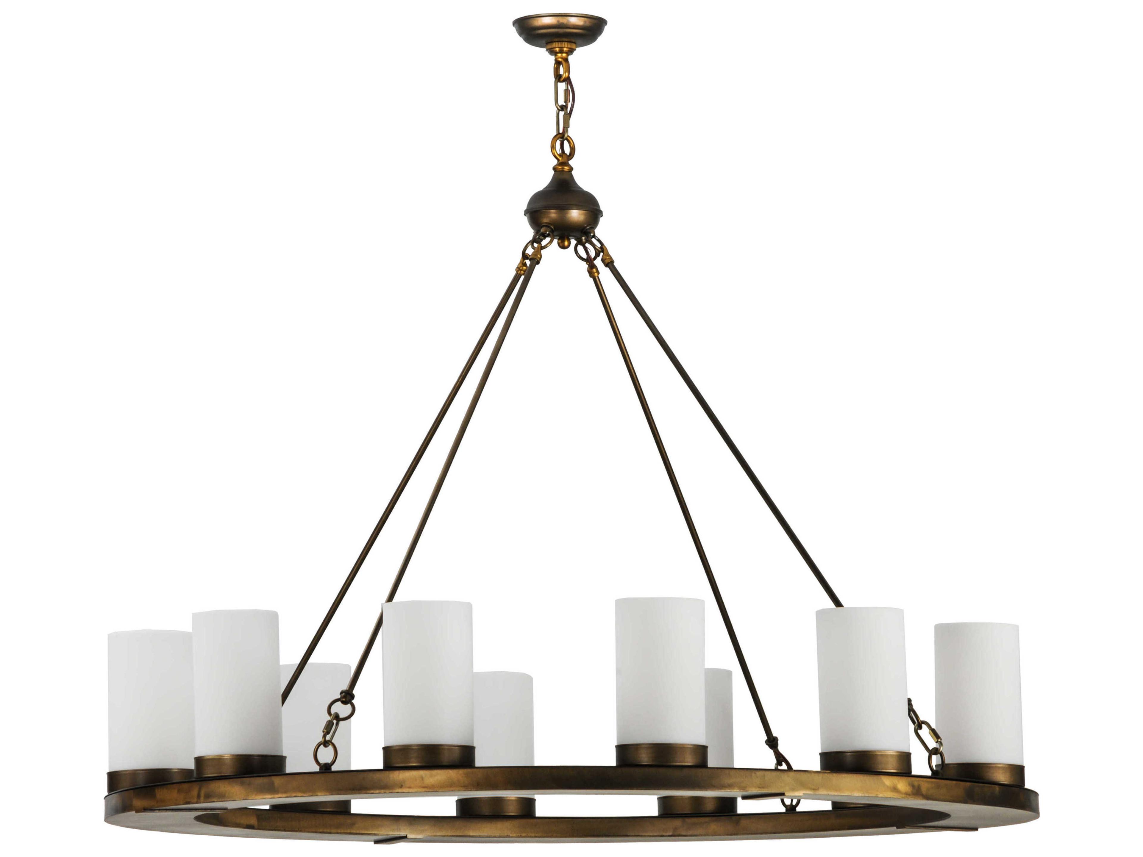 Meyda Loxley 12-Light Antique Copper White Chandelier