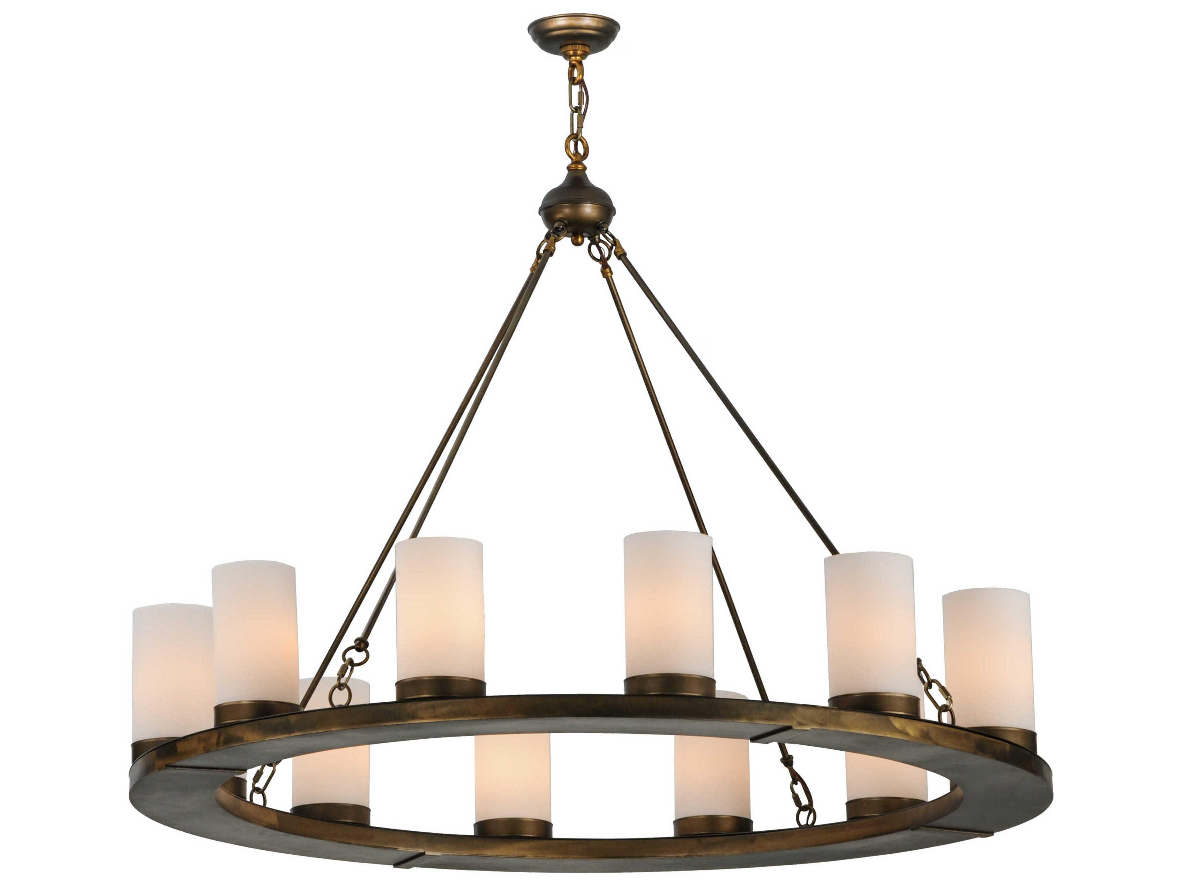 Meyda Loxley 12-Light Antique Copper White Chandelier