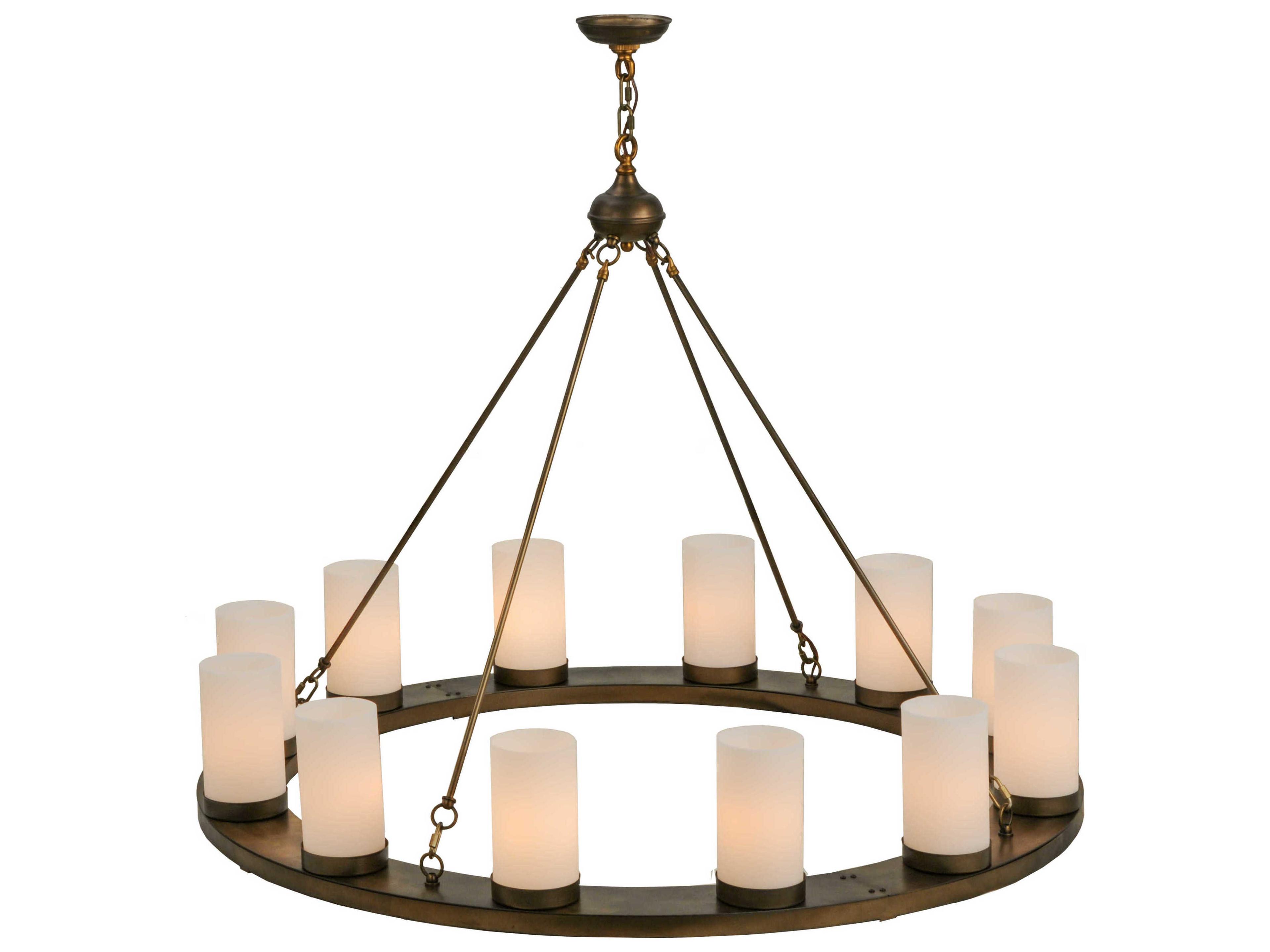 Meyda Loxley 12-Light Antique Copper White Chandelier