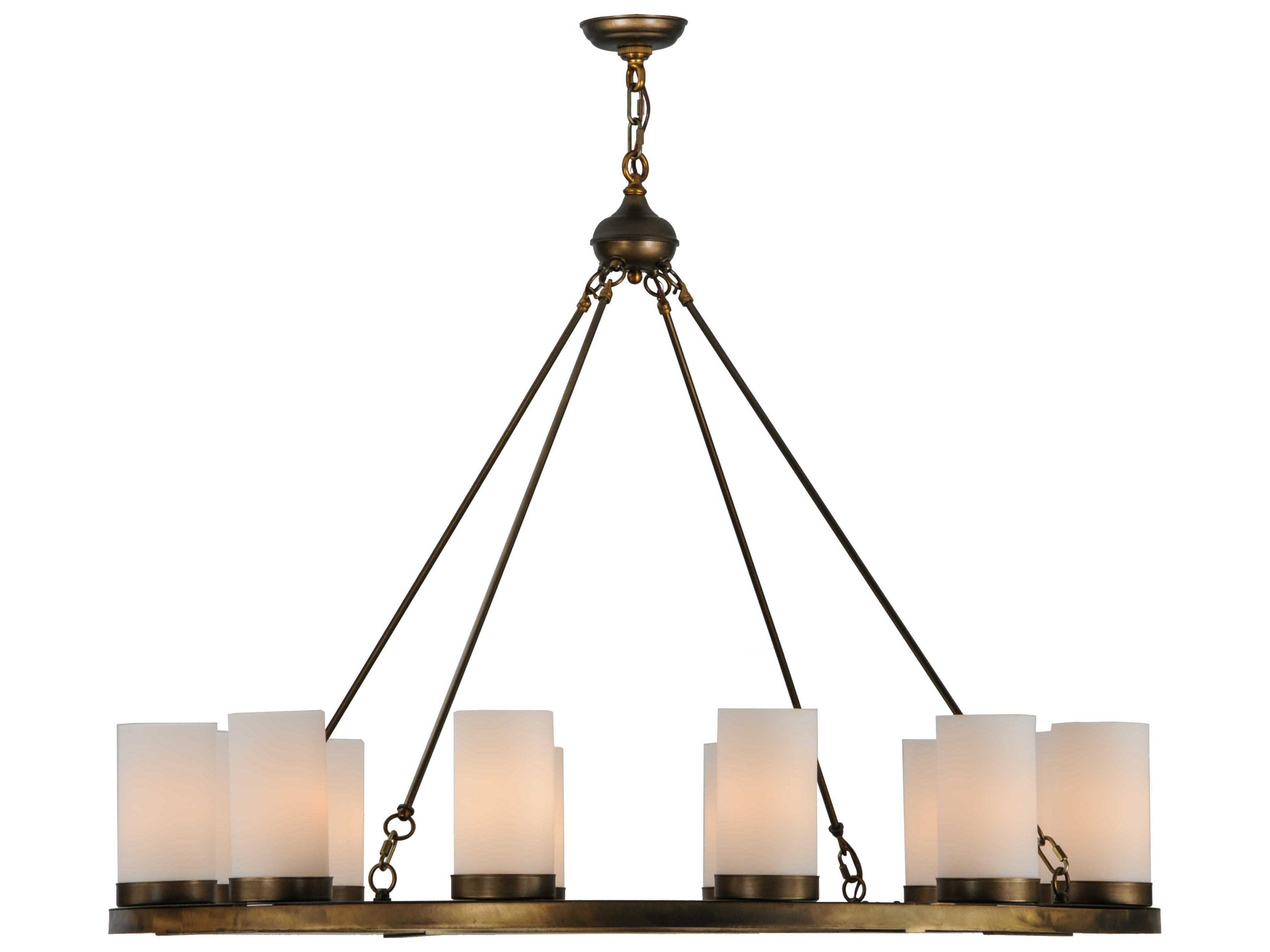 Meyda Loxley 12-Light Antique Copper White Chandelier