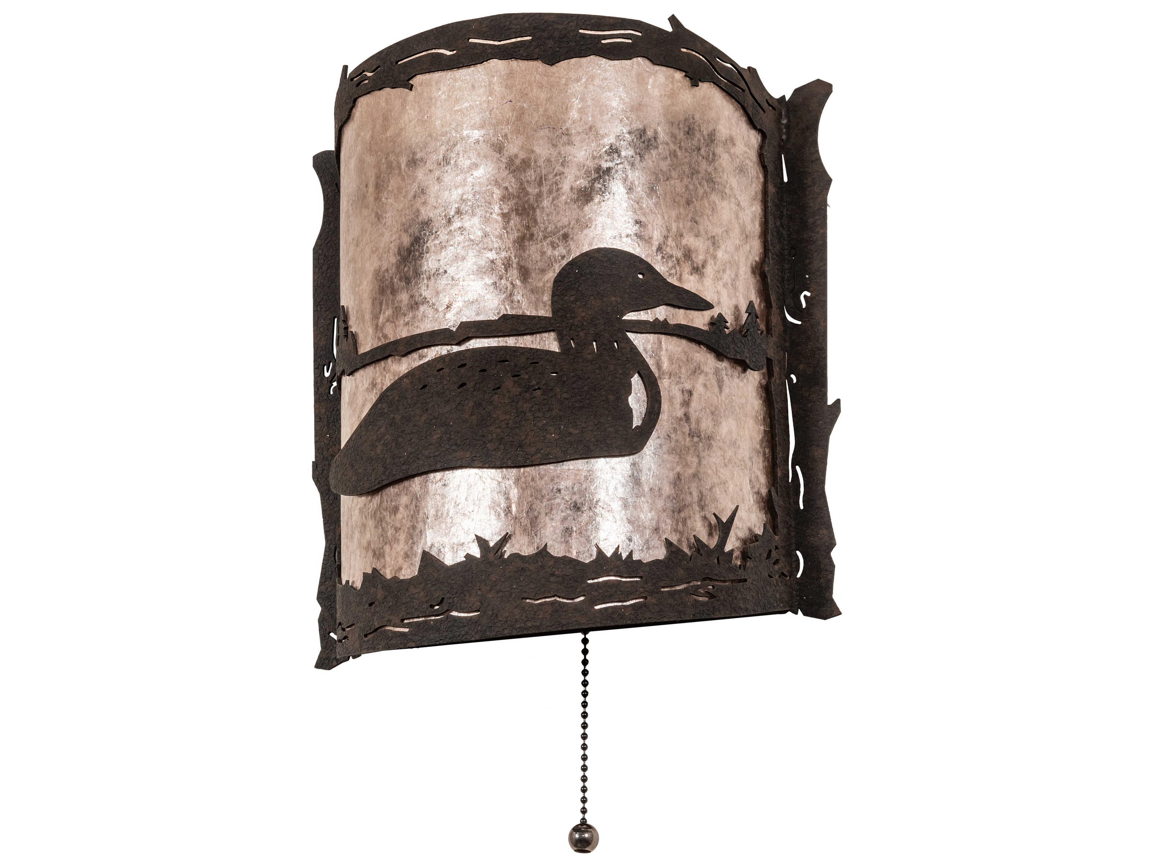 Meyda Loon 1-Light Chocolate Silver Mica Brown Wall Sconce