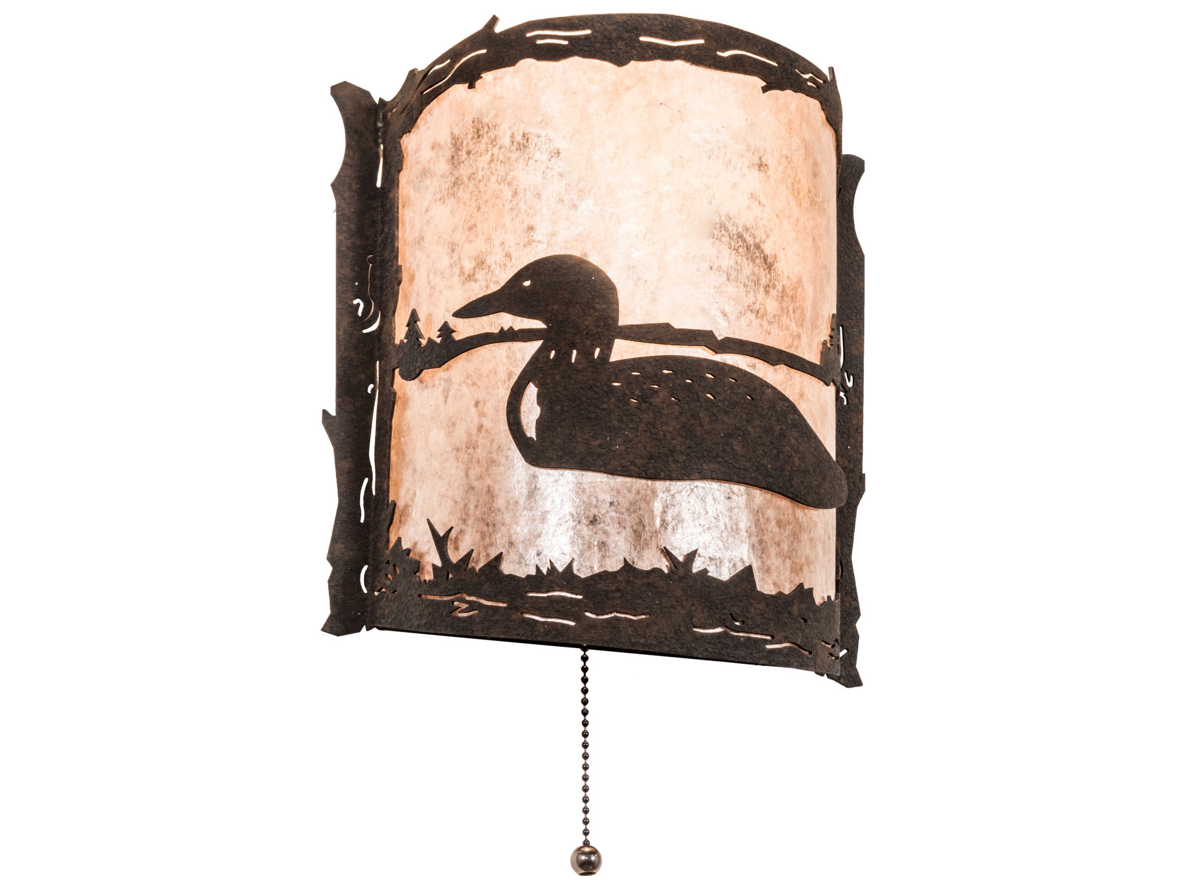 Meyda Loon 1-Light Chocolate Silver Mica Brown Wall Sconce