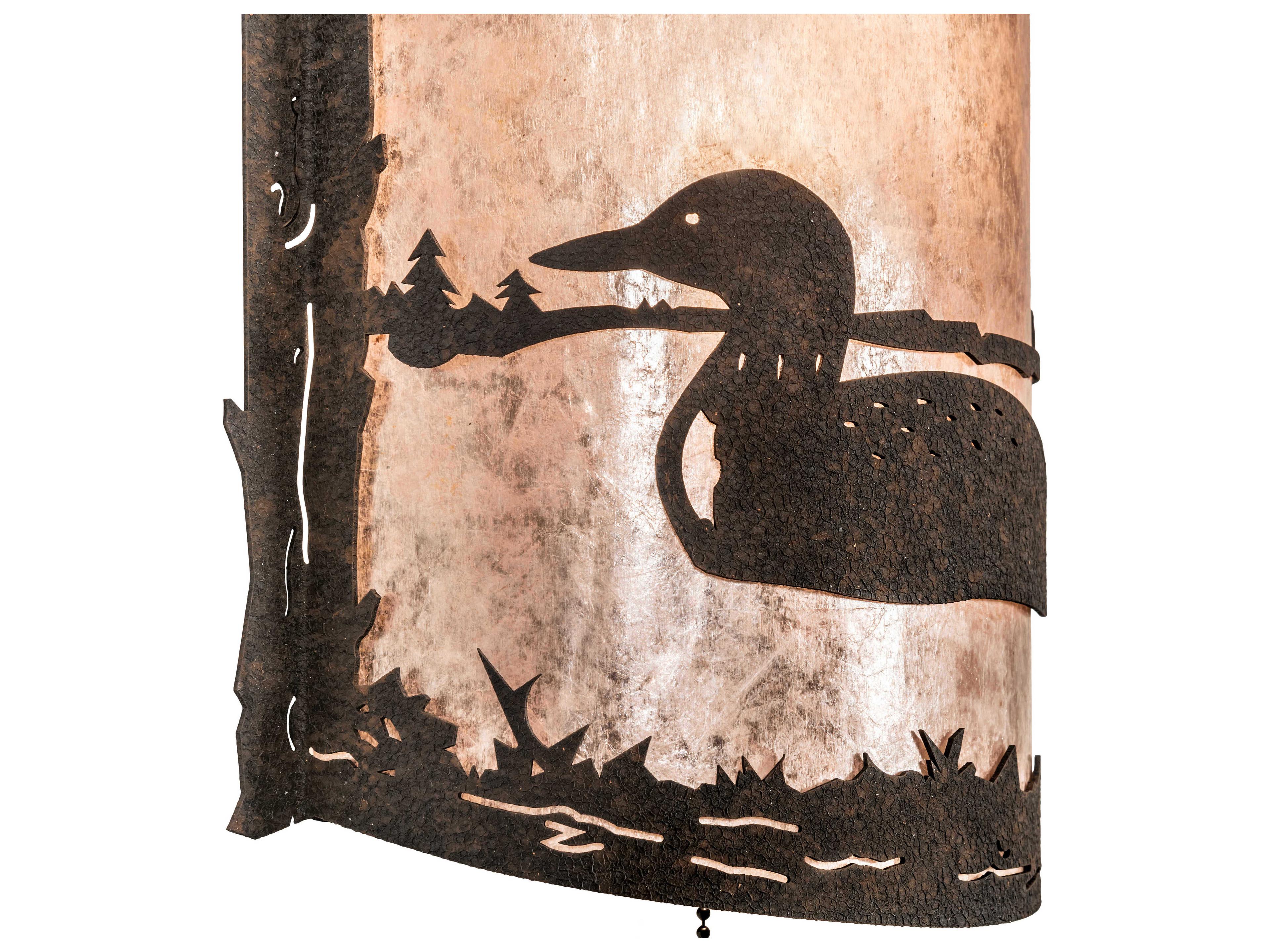 Meyda Loon 1-Light Chocolate Silver Mica Brown Wall Sconce