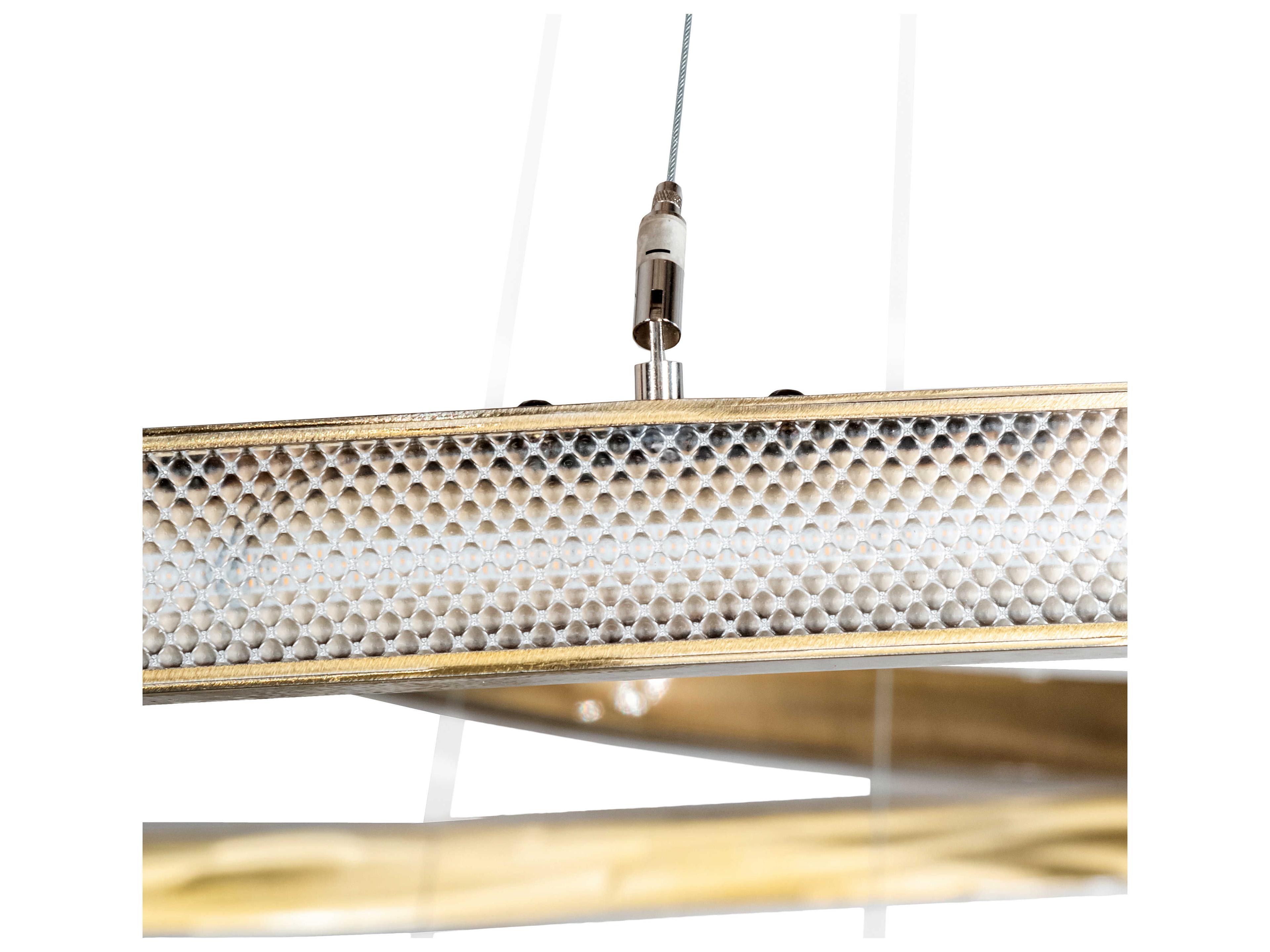 Meyda Anillo Strip Brass Tint LED Round Tiered Pendant