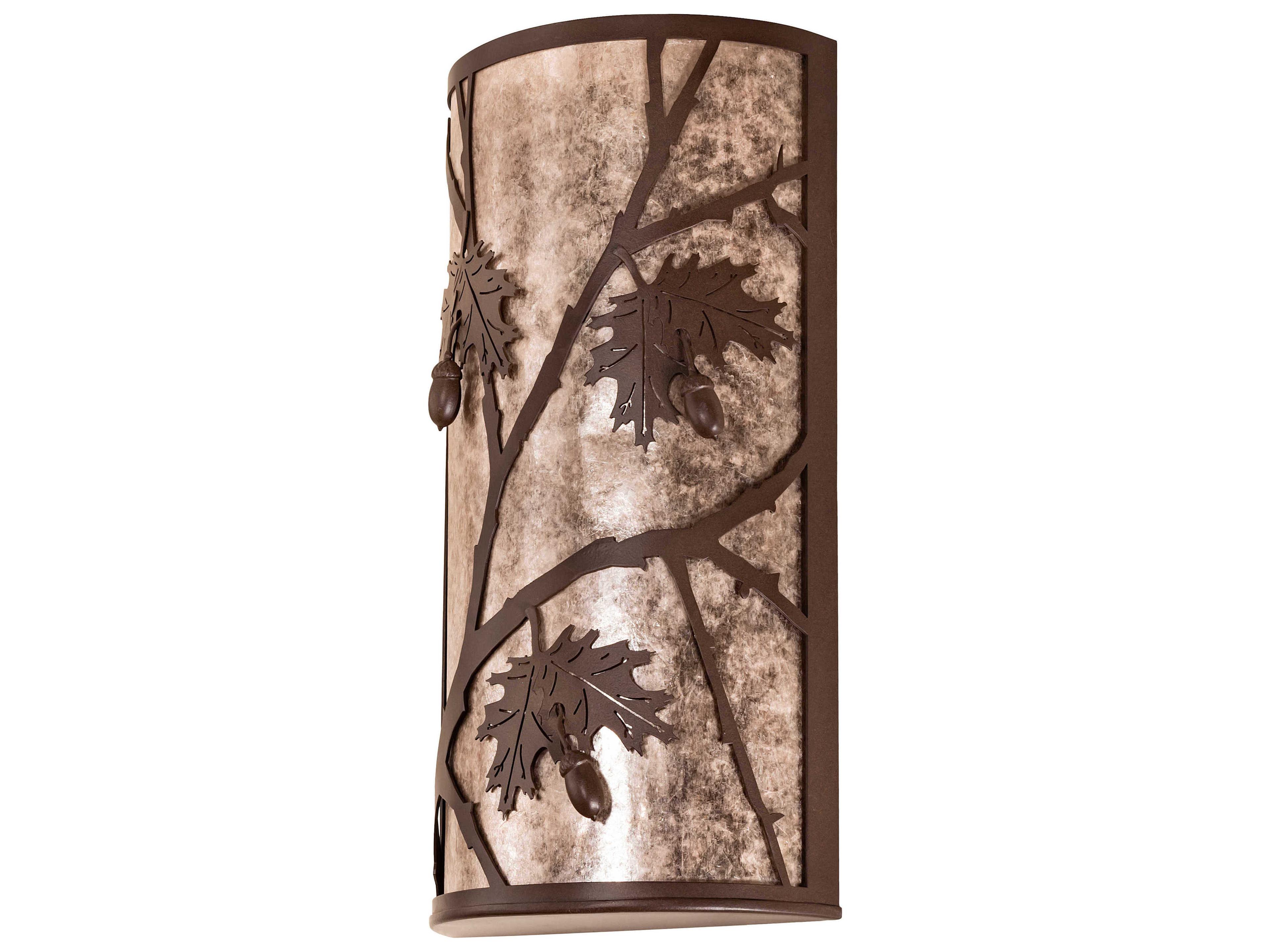 Meyda Oak Leaf & Acorn 2-Light Brown Wall Sconce