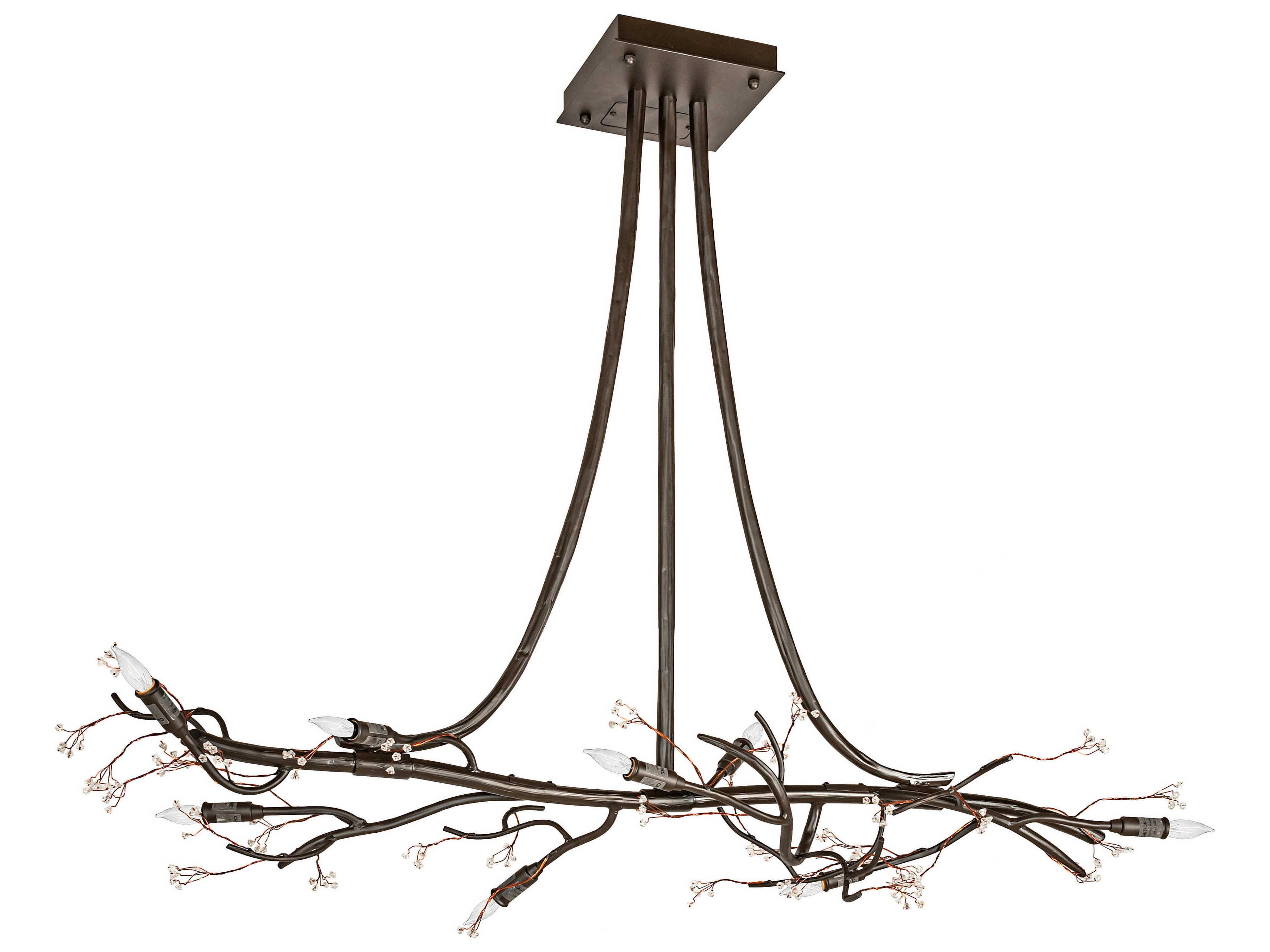 Meyda Winter Solstice 8-Light Craftsman Brown Glass LED Sputnik Island Pendant