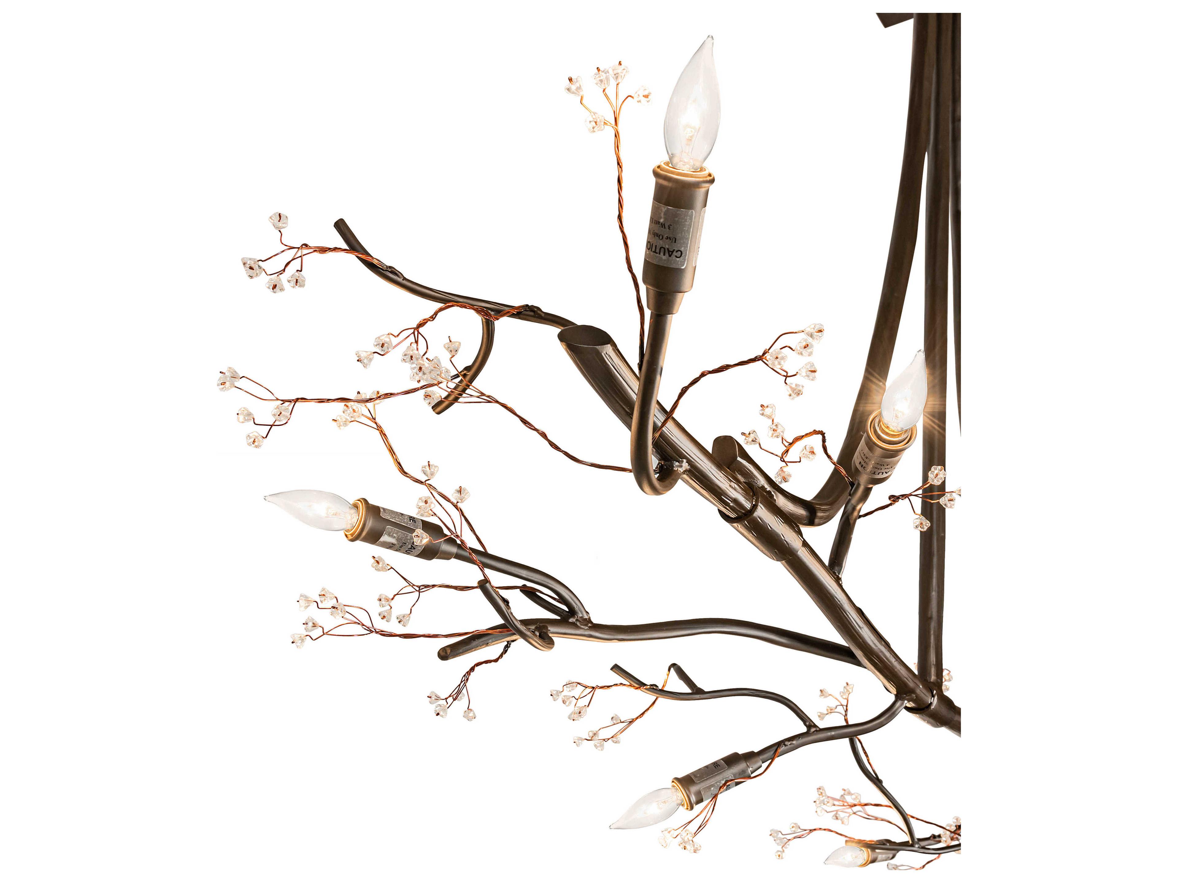 Meyda Winter Solstice 8-Light Craftsman Brown Glass LED Sputnik Island Pendant