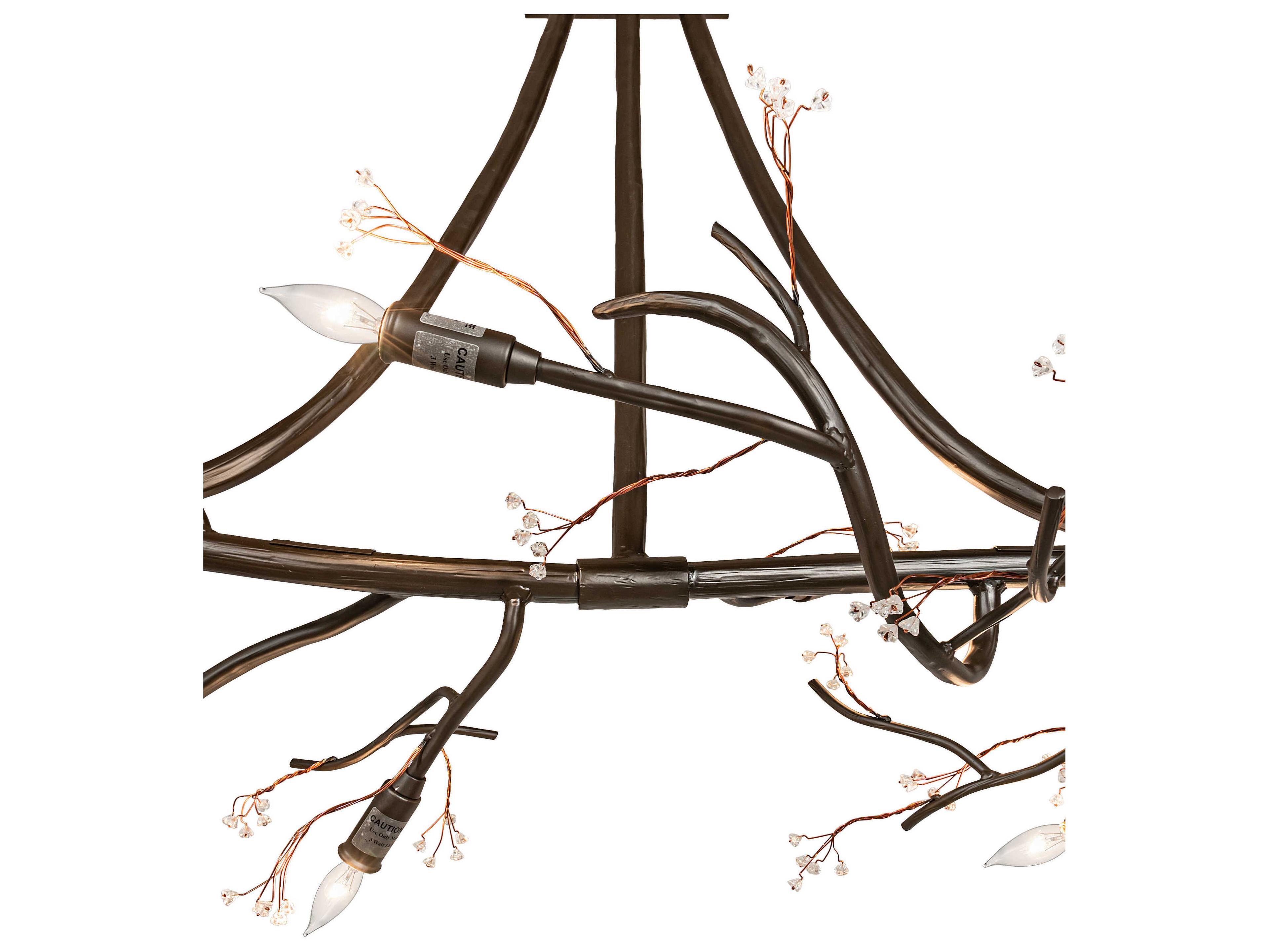 Meyda Winter Solstice 8-Light Craftsman Brown Glass LED Sputnik Island Pendant