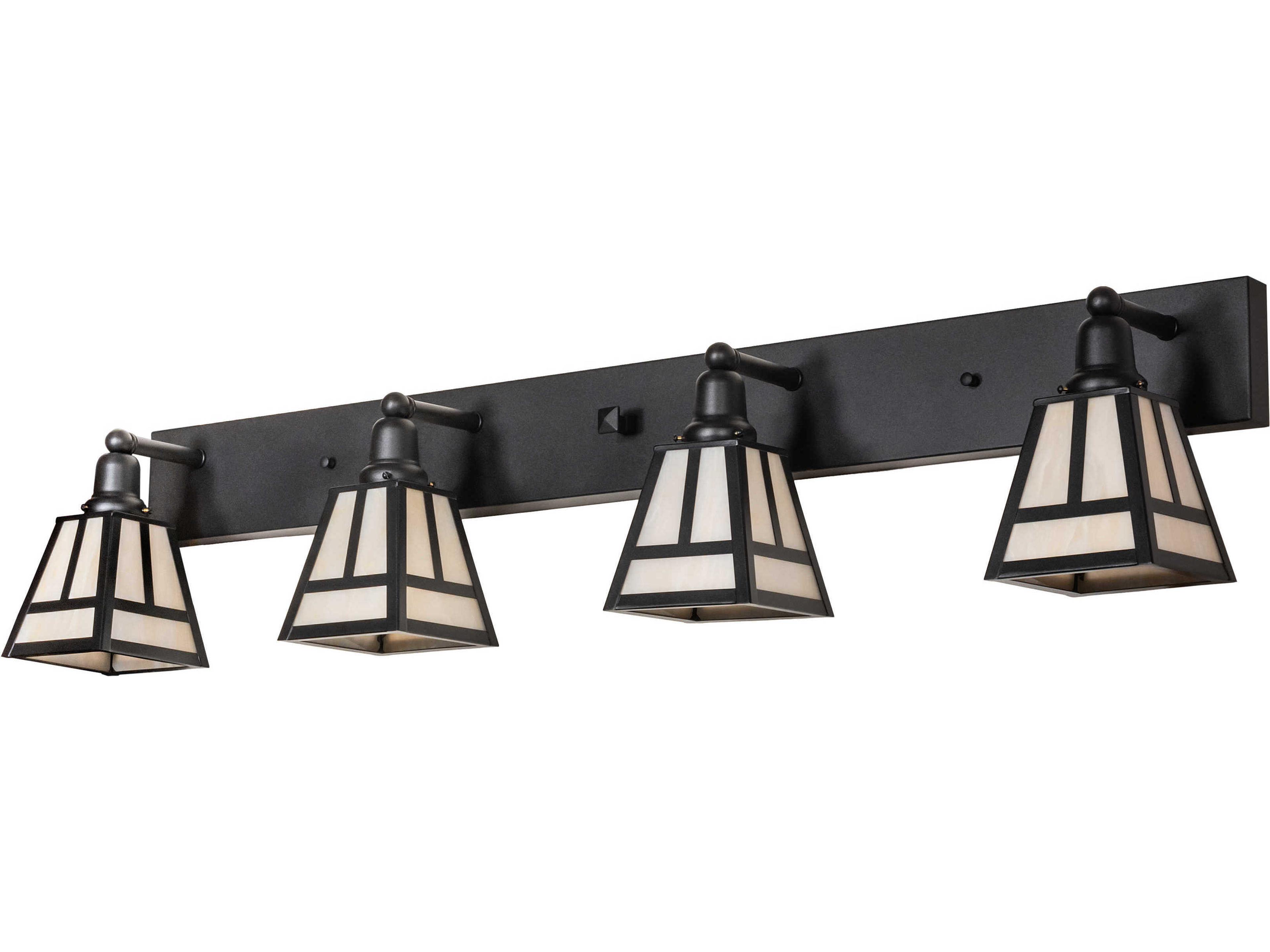 Meyda T-mission 4-Light Wrought Iron Black Vanity Light