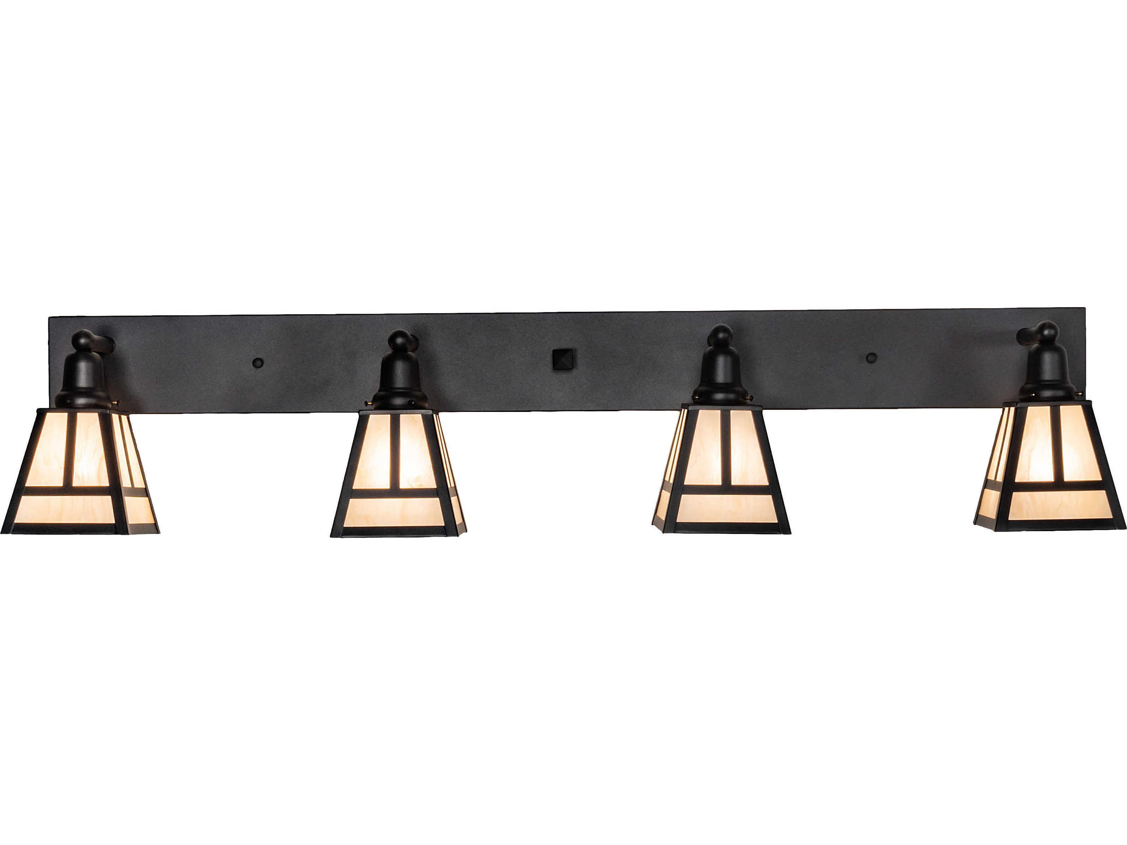 Meyda T-mission 4-Light Wrought Iron Black Vanity Light