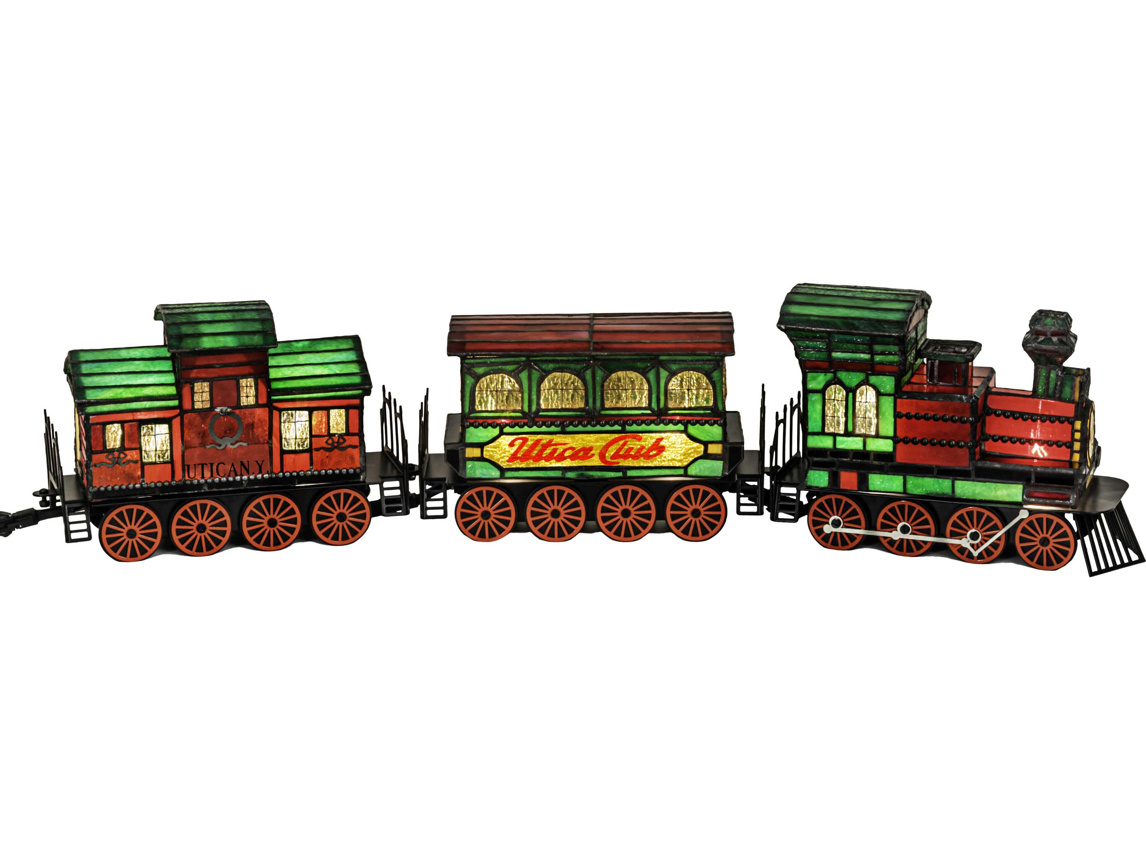 Ruby Amber Green Glass Acrylic Red Tiffany Table Lamp