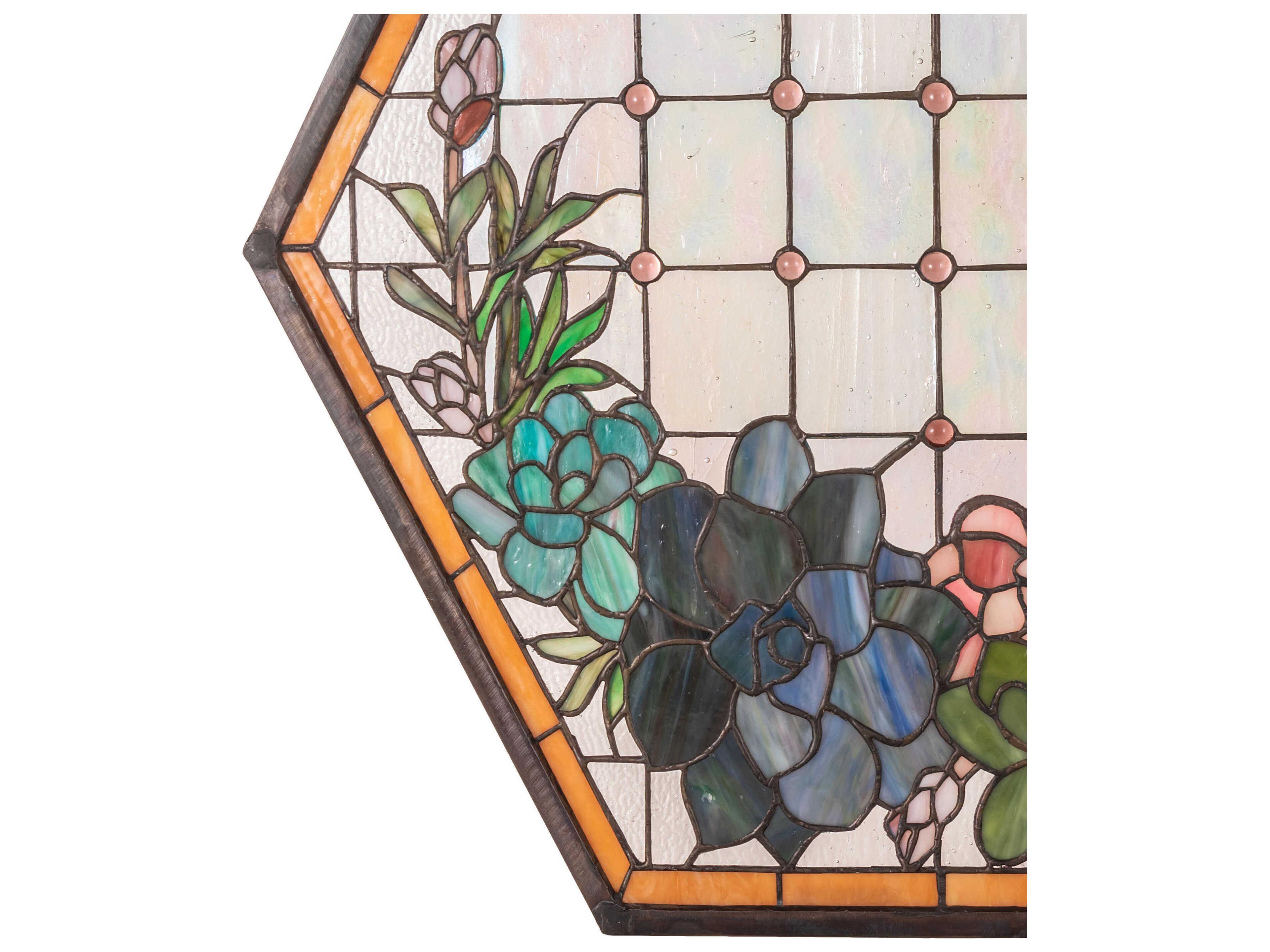 Meyda Copper 20" High Succulent Window Glass Wall Art