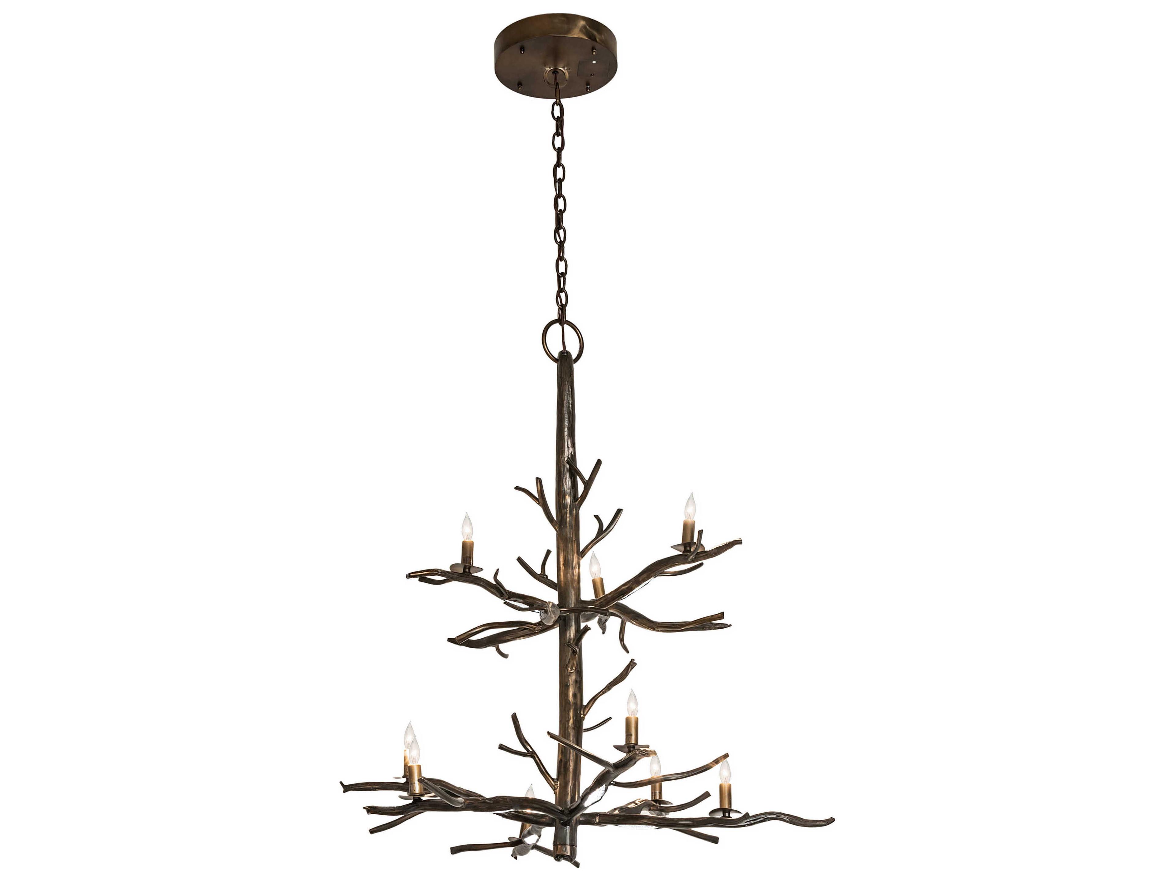 Winter Solstice 9-Light Brown LED Candelabra Chandelier