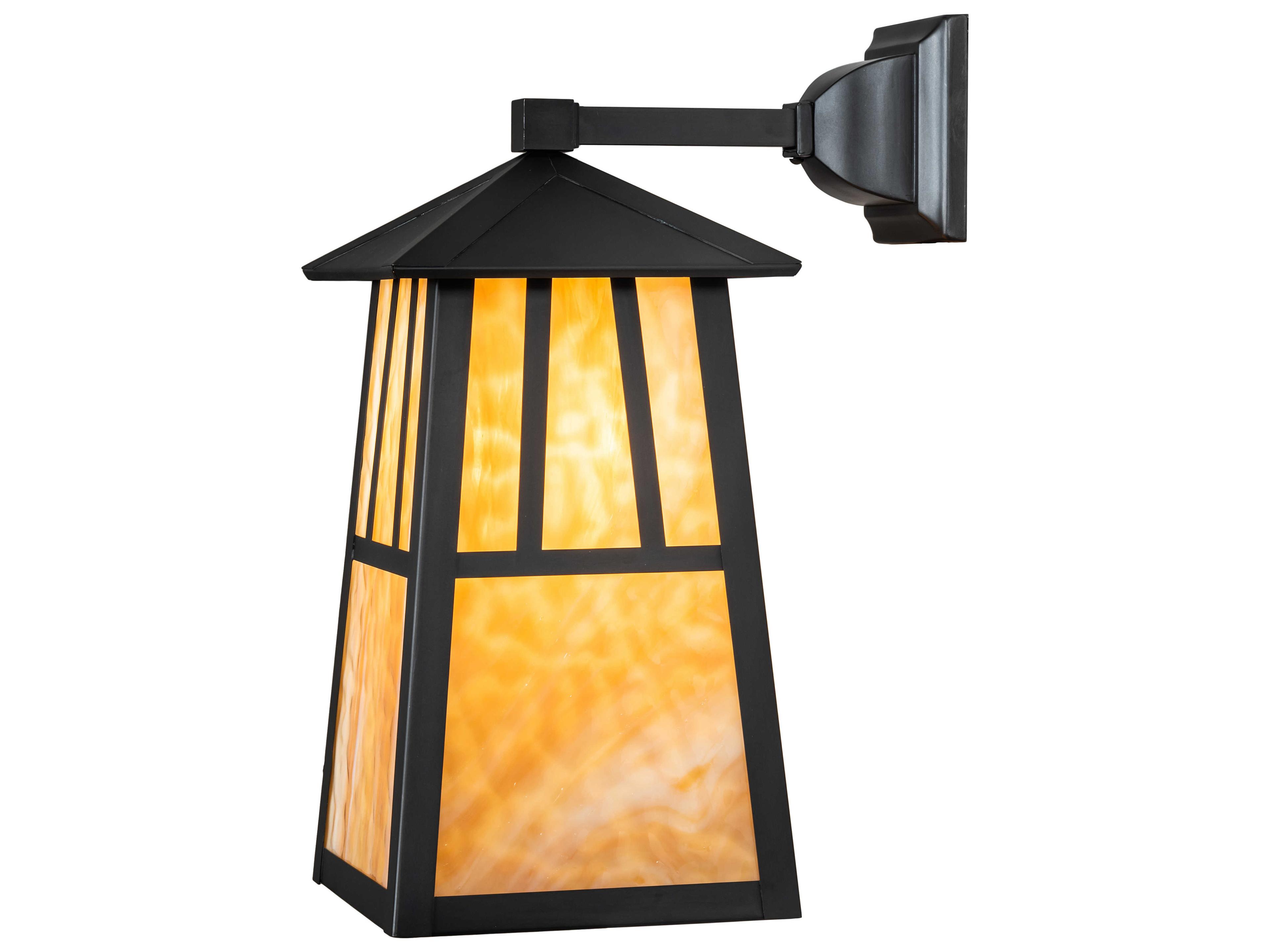 Meyda Seneca Double Bar Mission 1 - Light Glass Outdoor Wall Light