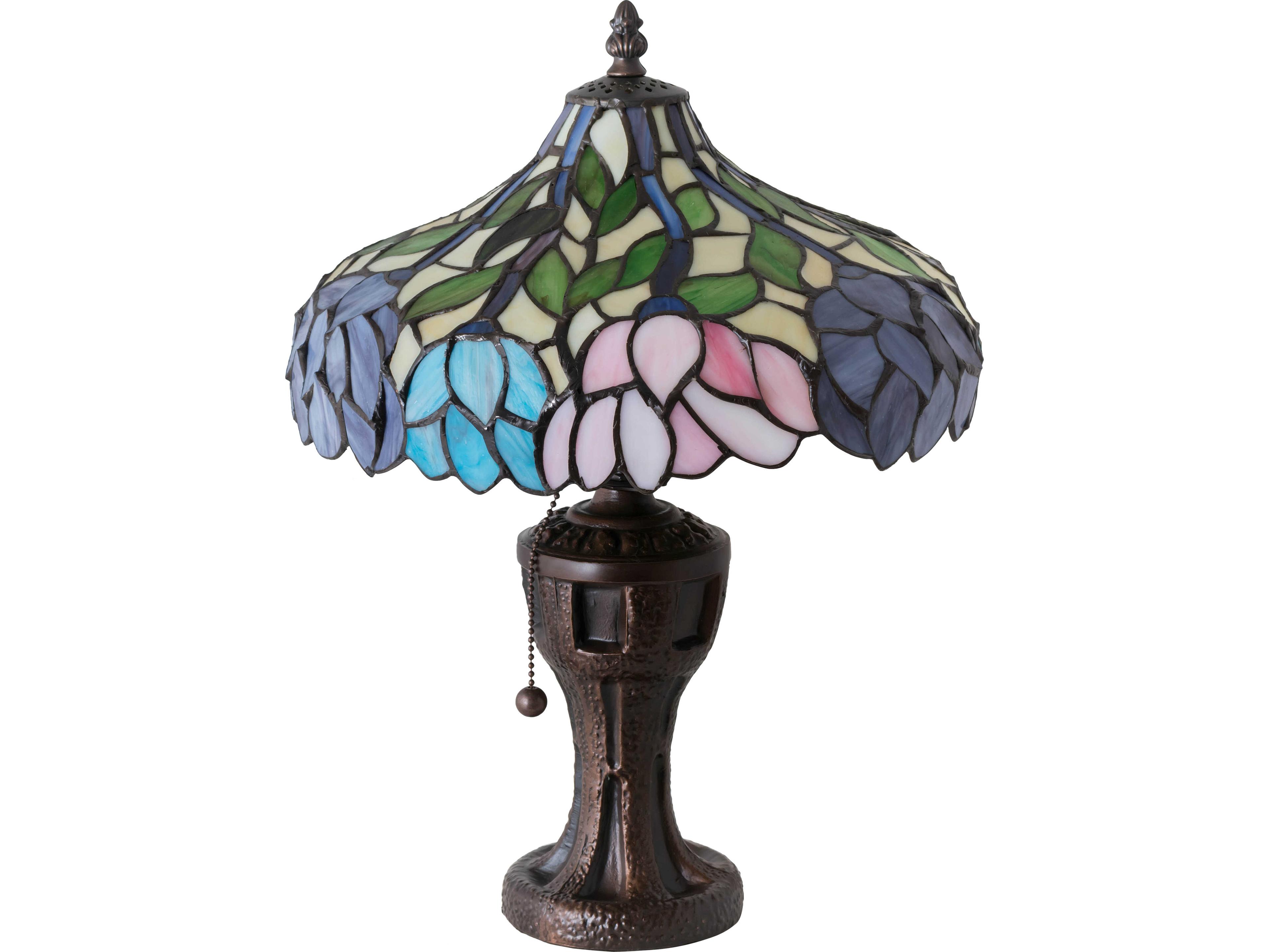 Meyda Wisteria Blue Traditional Table Lamp