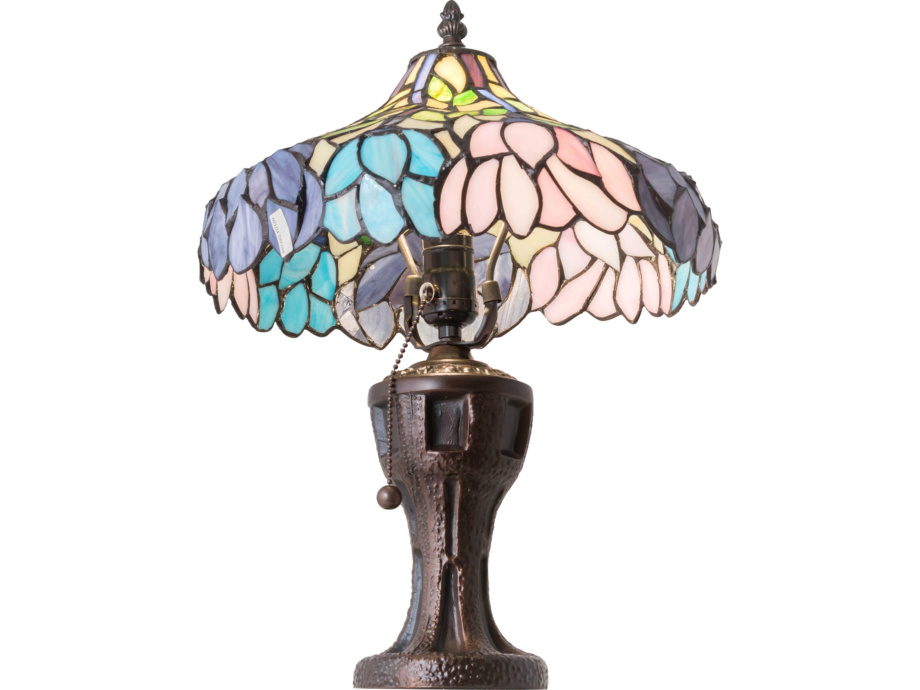 Meyda Wisteria Blue Traditional Table Lamp