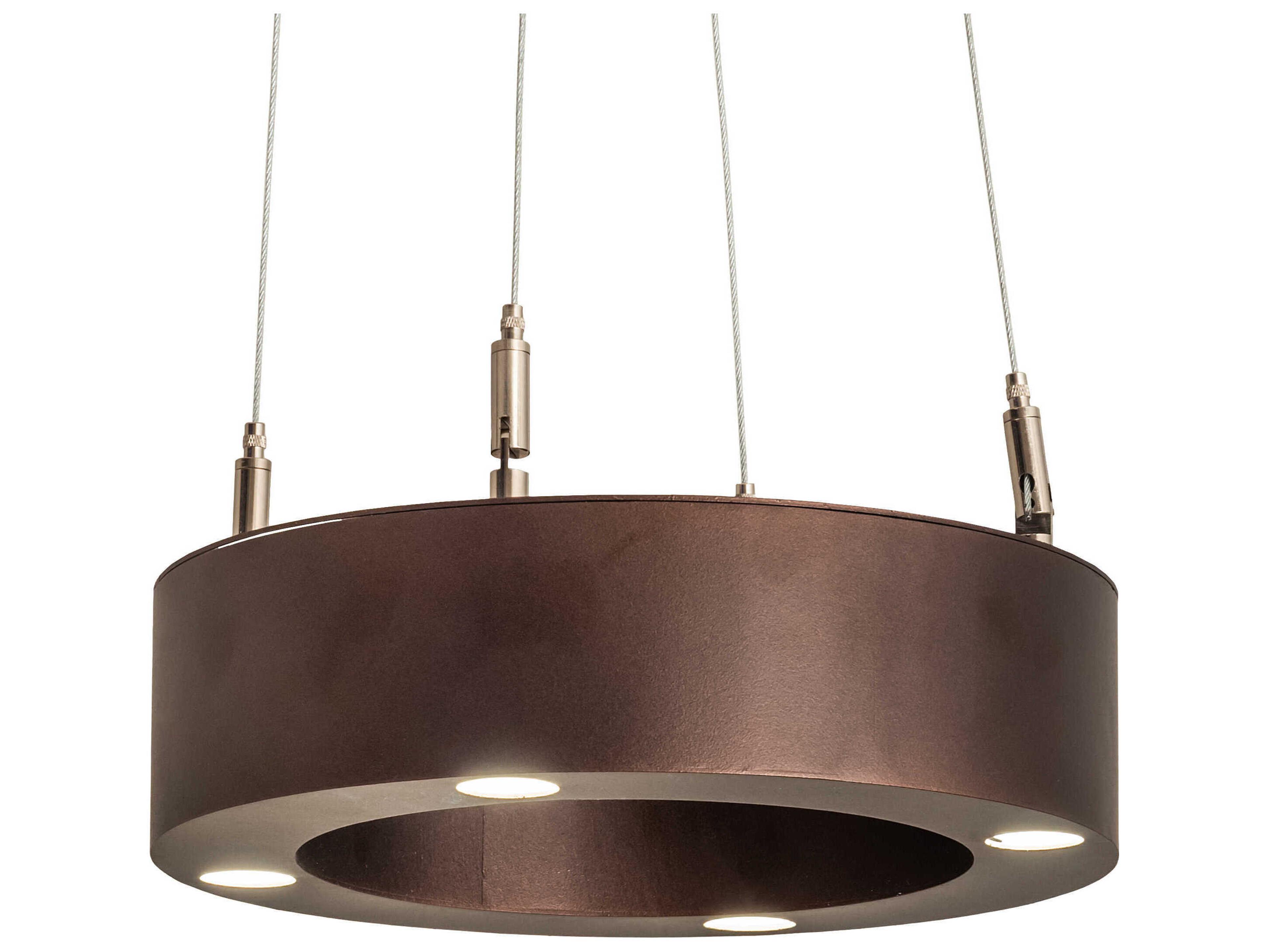 4-Light Mahogany Bronze LED Round Mini Pendant