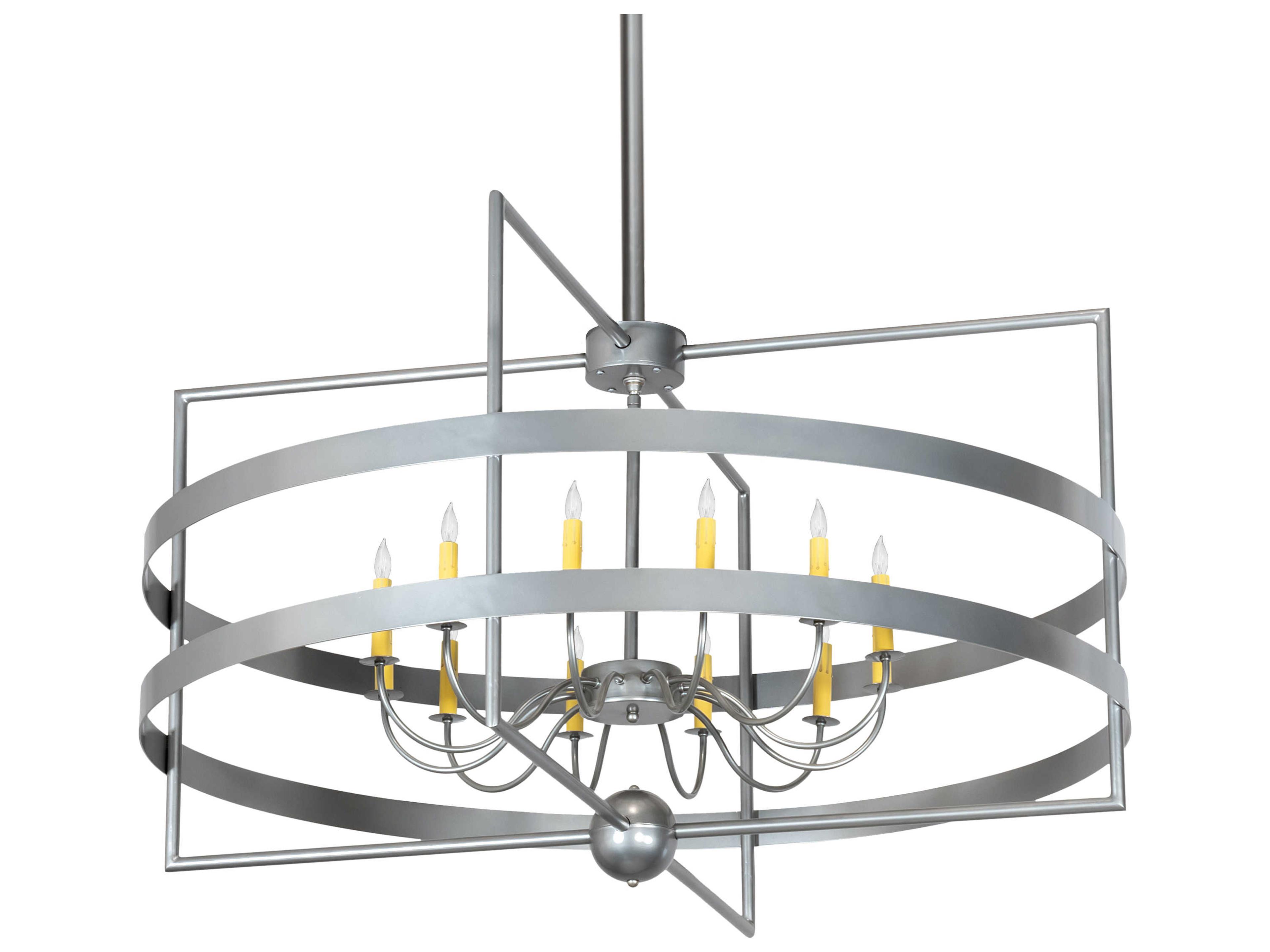 Meyda Aldari 12-Light Nickel Candelabra Geometric Chandelier