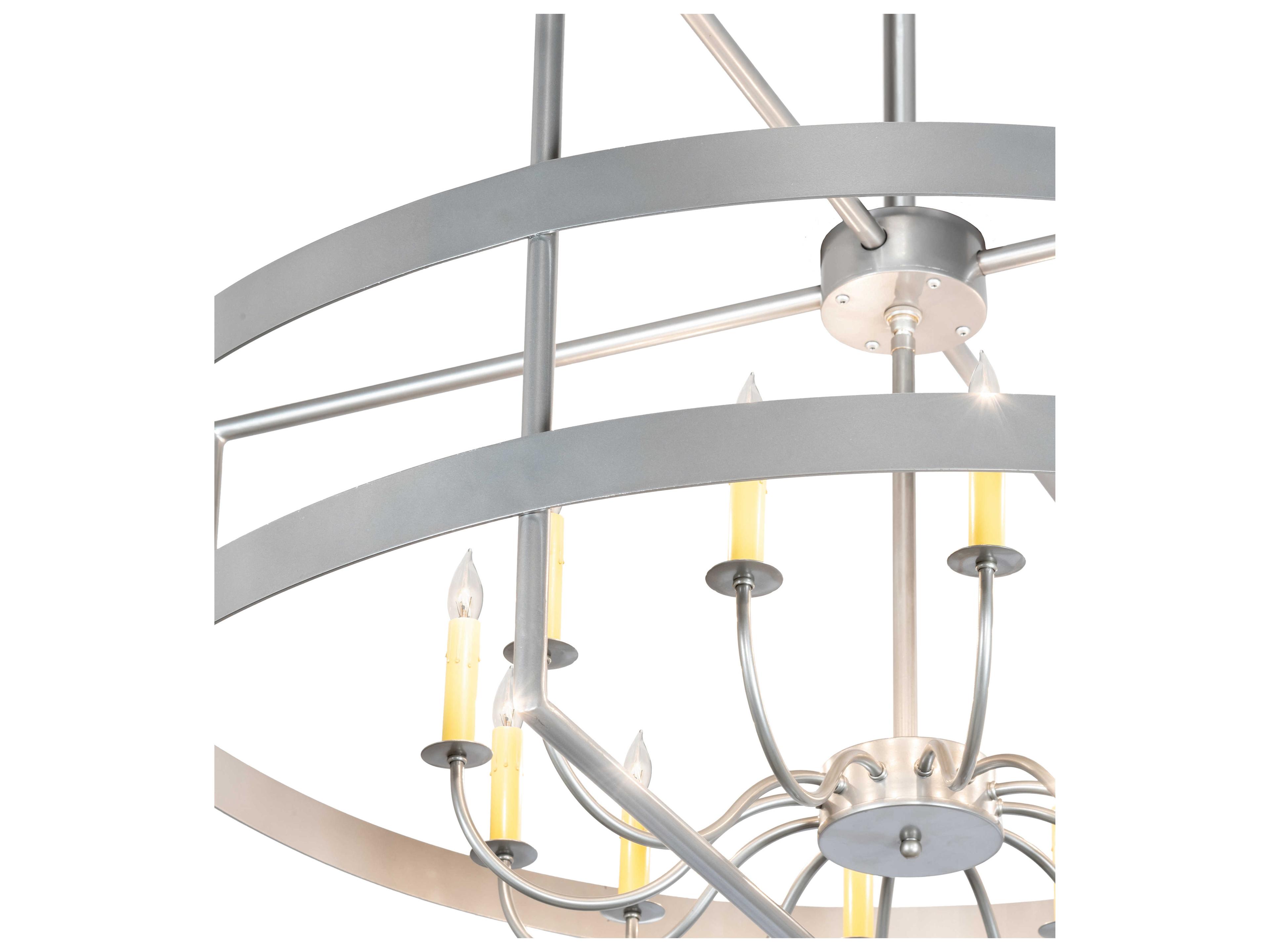 Meyda Aldari 12-Light Nickel Candelabra Geometric Chandelier