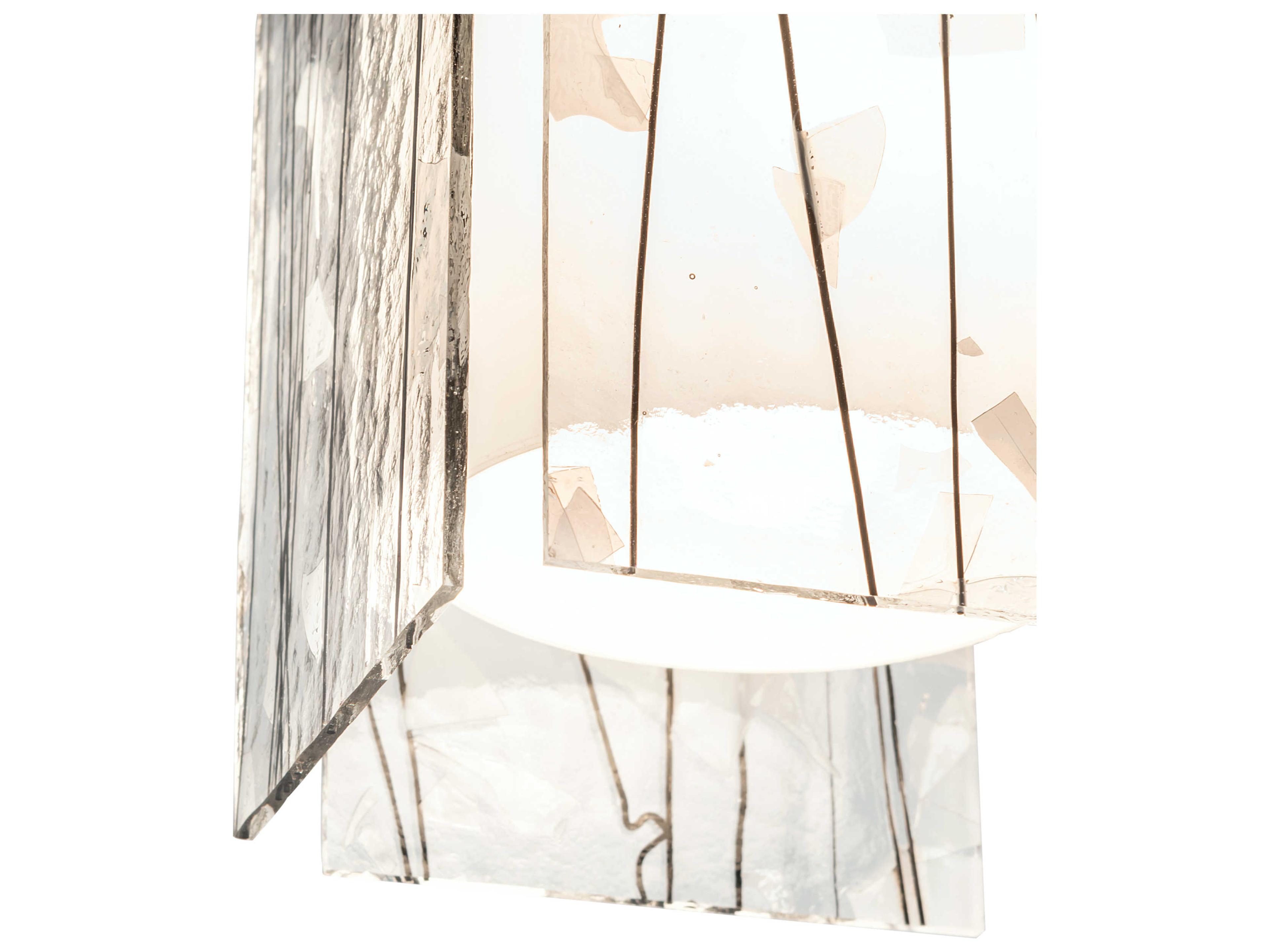 Meyda Metro Fusion 1-Light Textured Black Glass Cylinder Geometric Mini Pendant