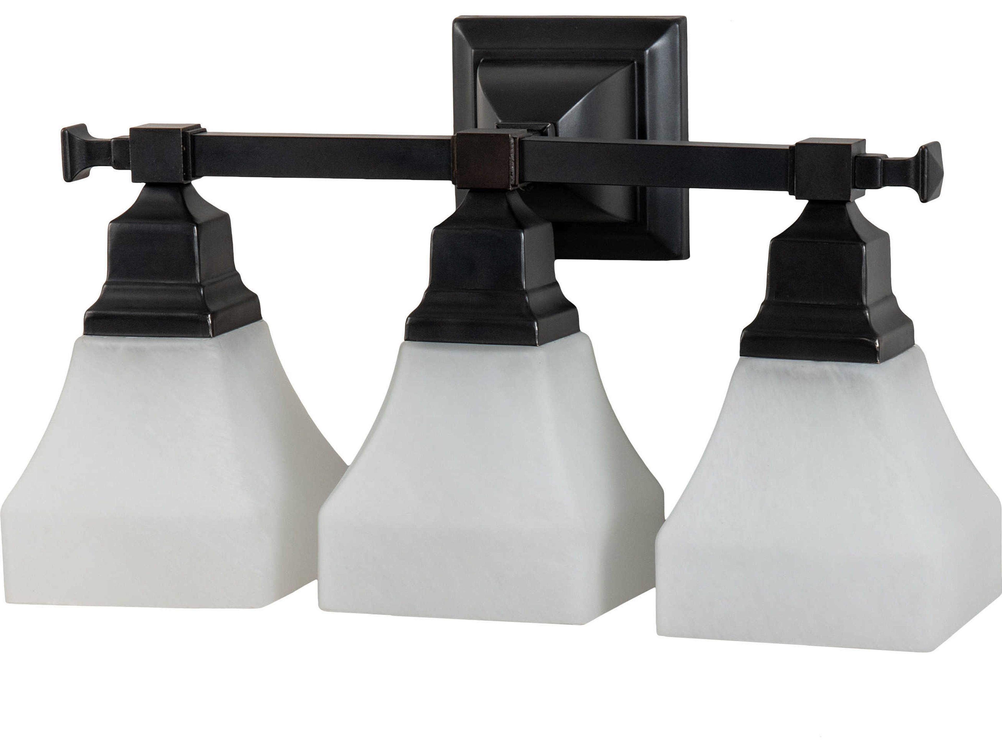 Meyda Bungalow 3-Light Craftsman Brown Glass Vanity Light