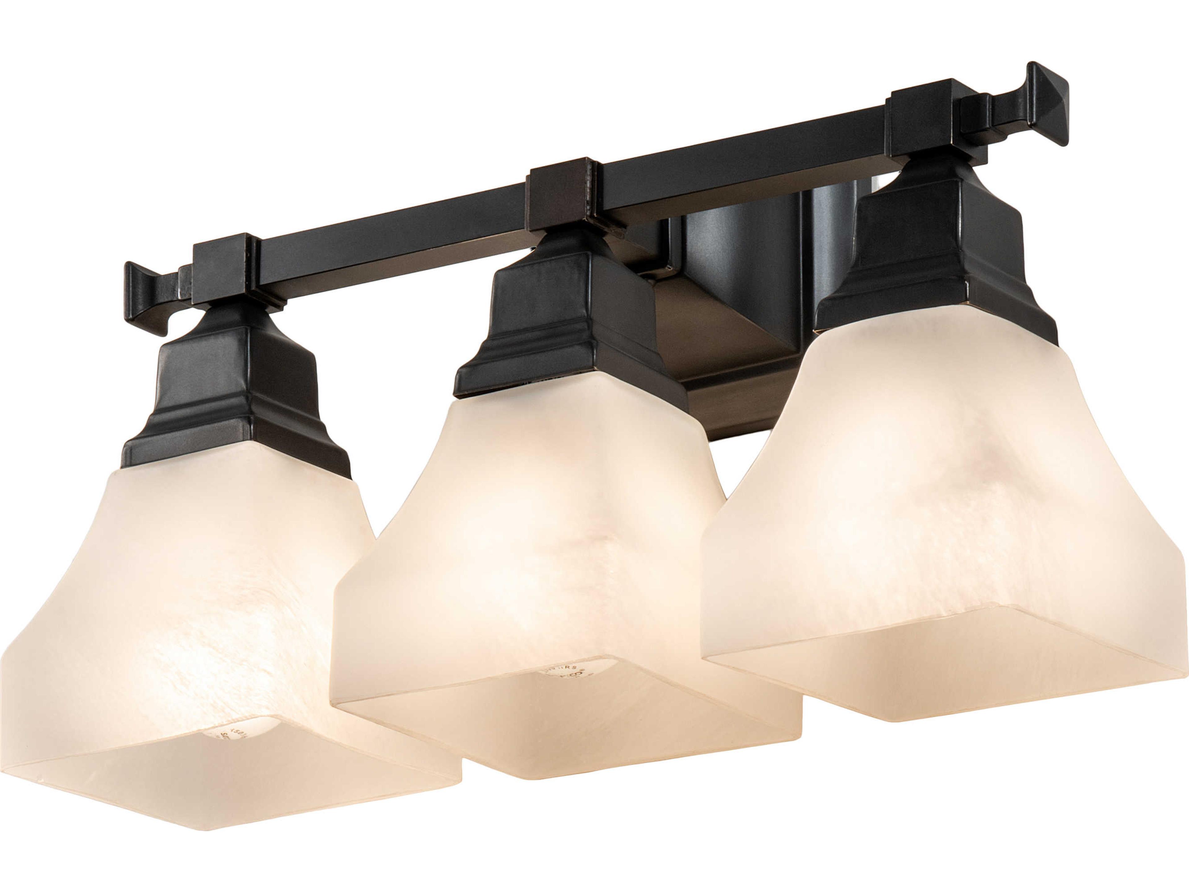 Meyda Bungalow 3-Light Craftsman Brown Glass Vanity Light