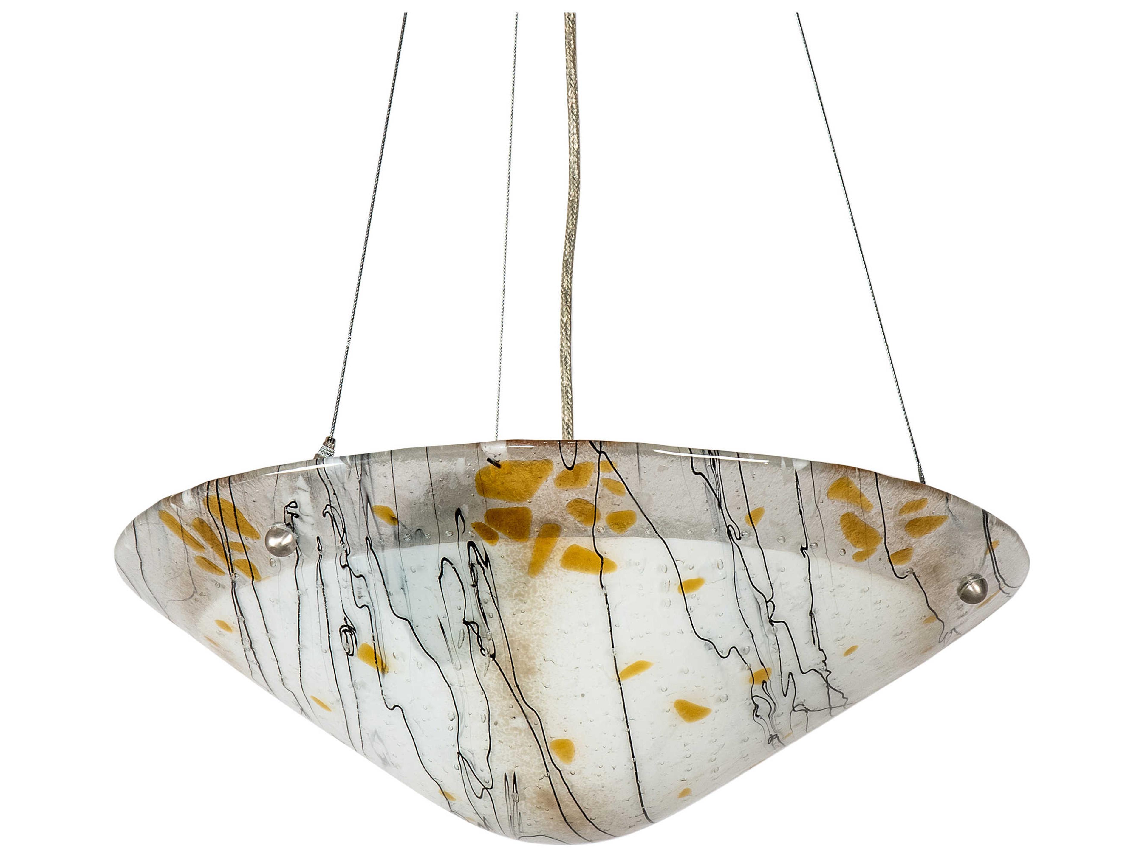 Meyda Metro Fusion 3-Light Nickel Glass Bowl Pendant