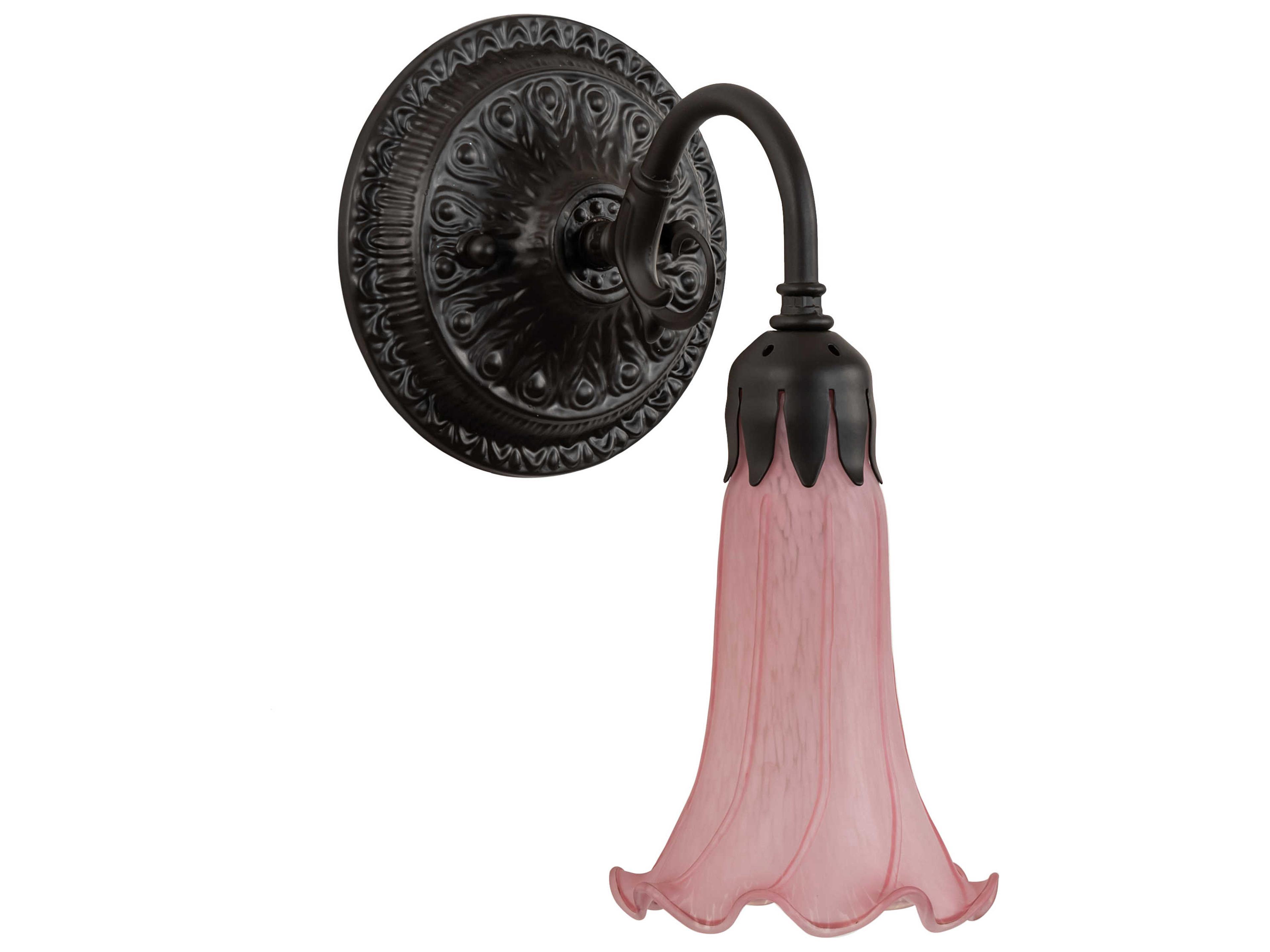 Meyda Pond Lily 1-Light Oil Rubbed Bronze Glass Wall Sconce